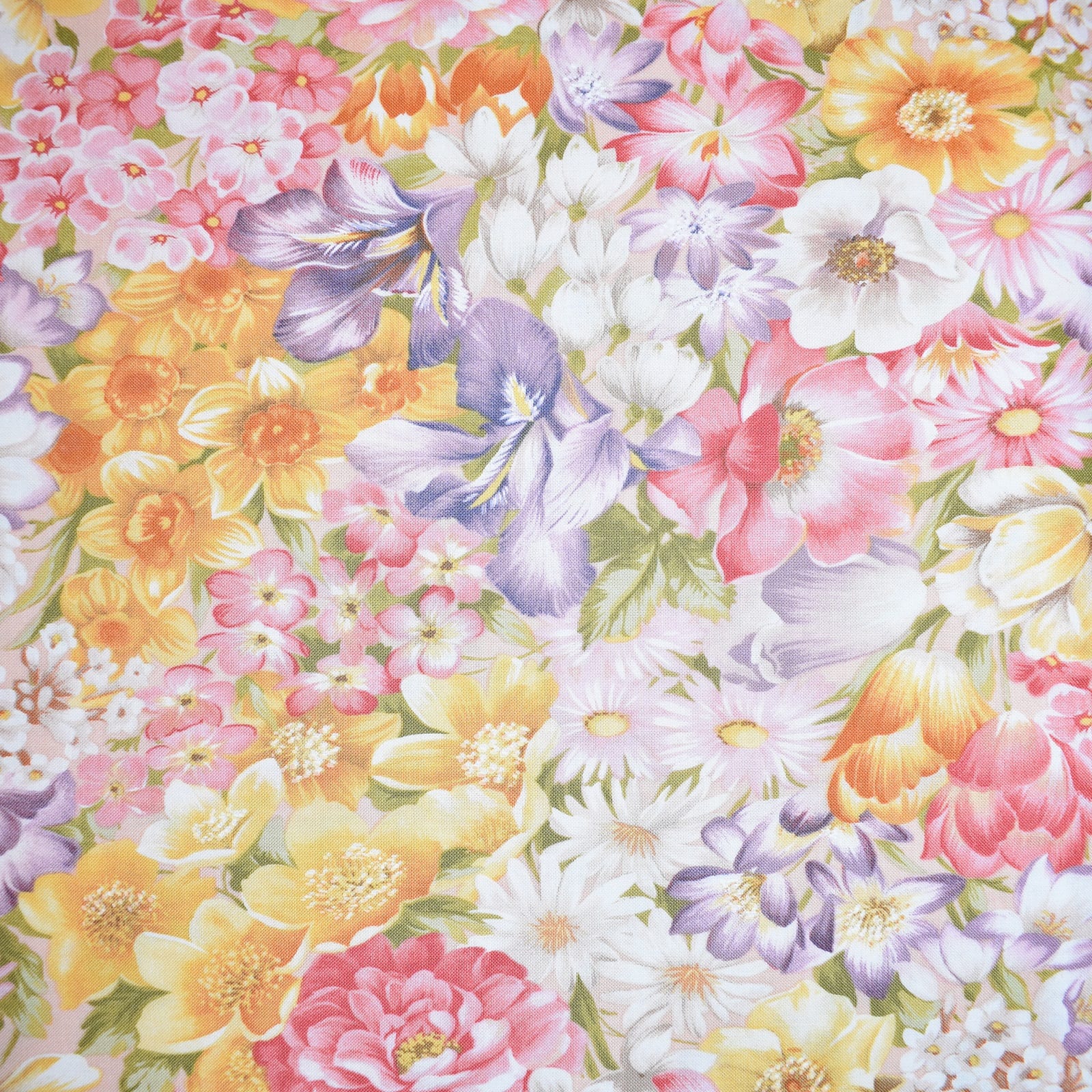 Pink Shabby Chic Watercolor Floral Fabric By The Yard