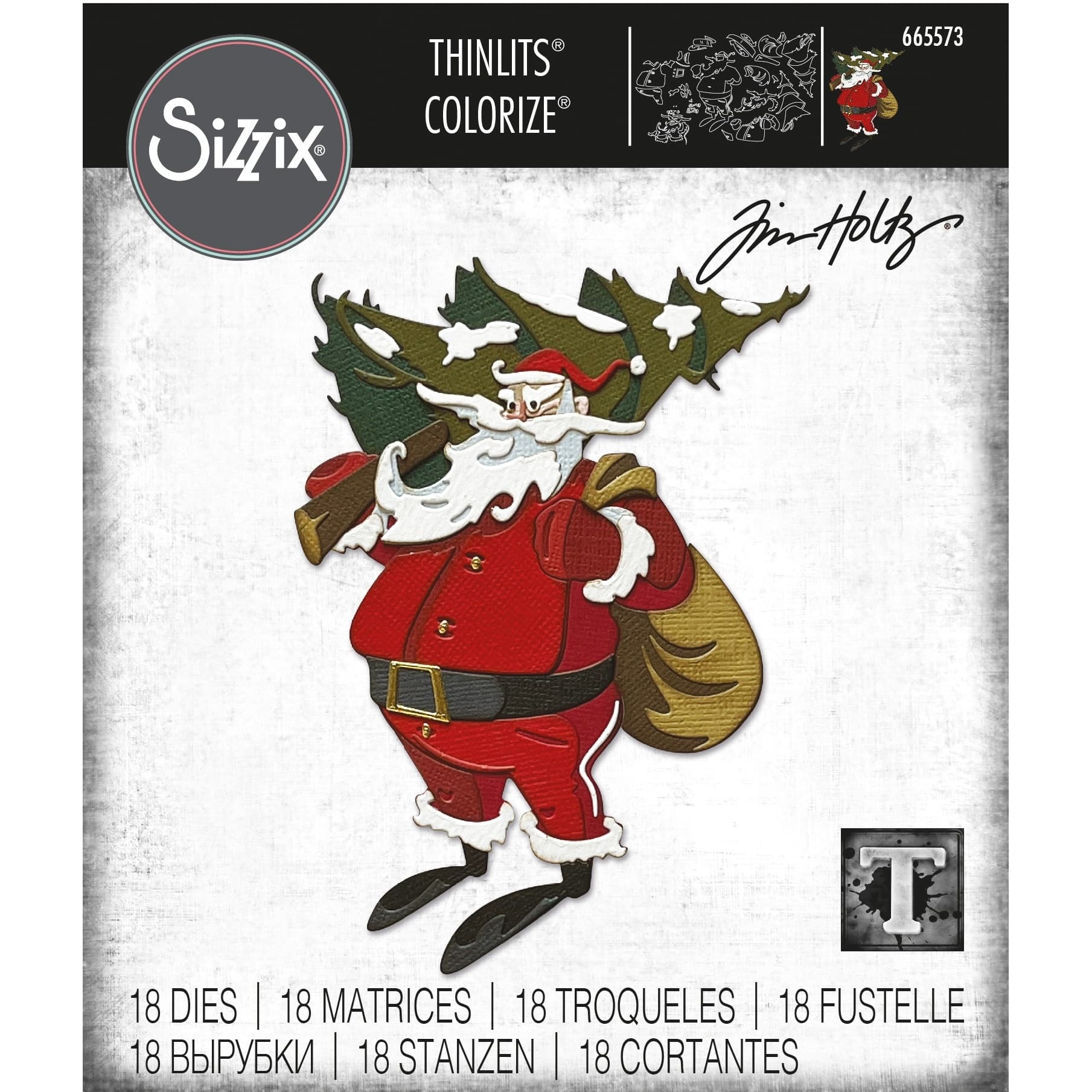 Sizzix - Tim Holtz Christmas 2023 - Santa Greetings Colorize Thinlits Die