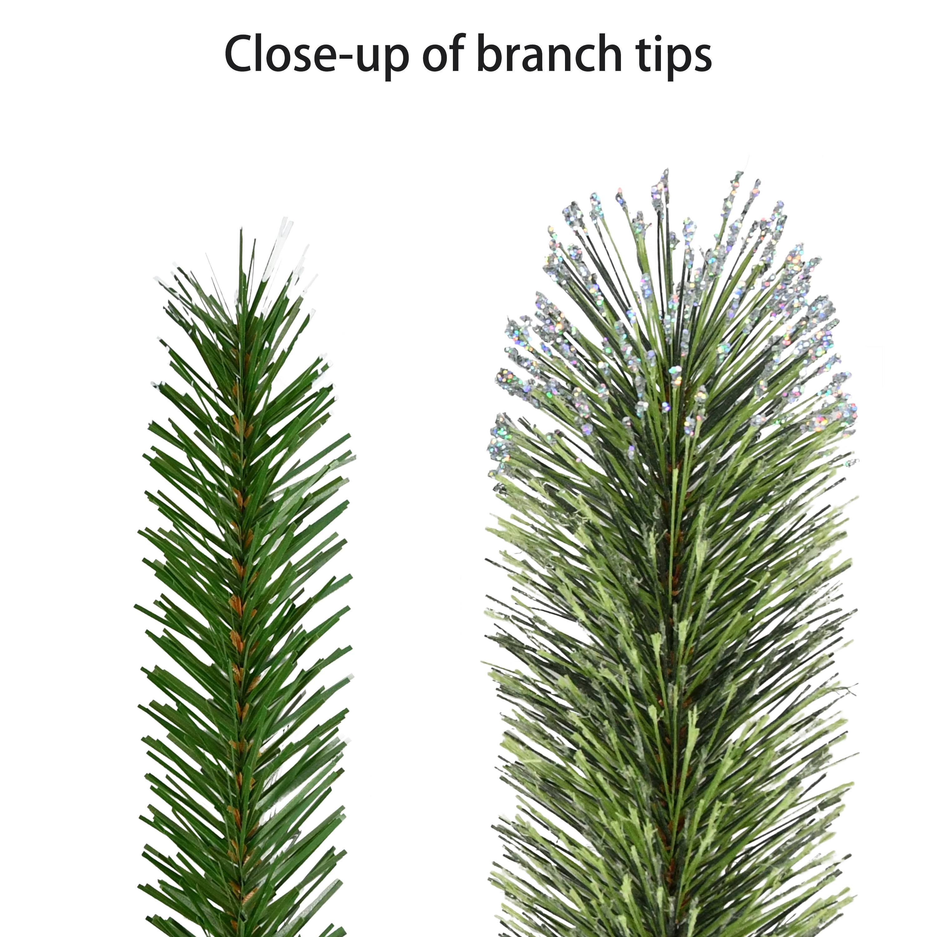 7.5ft. Pre-Lit Snowy Iowa Pine Artificial Christmas Tree, Dual Color LED Lights
