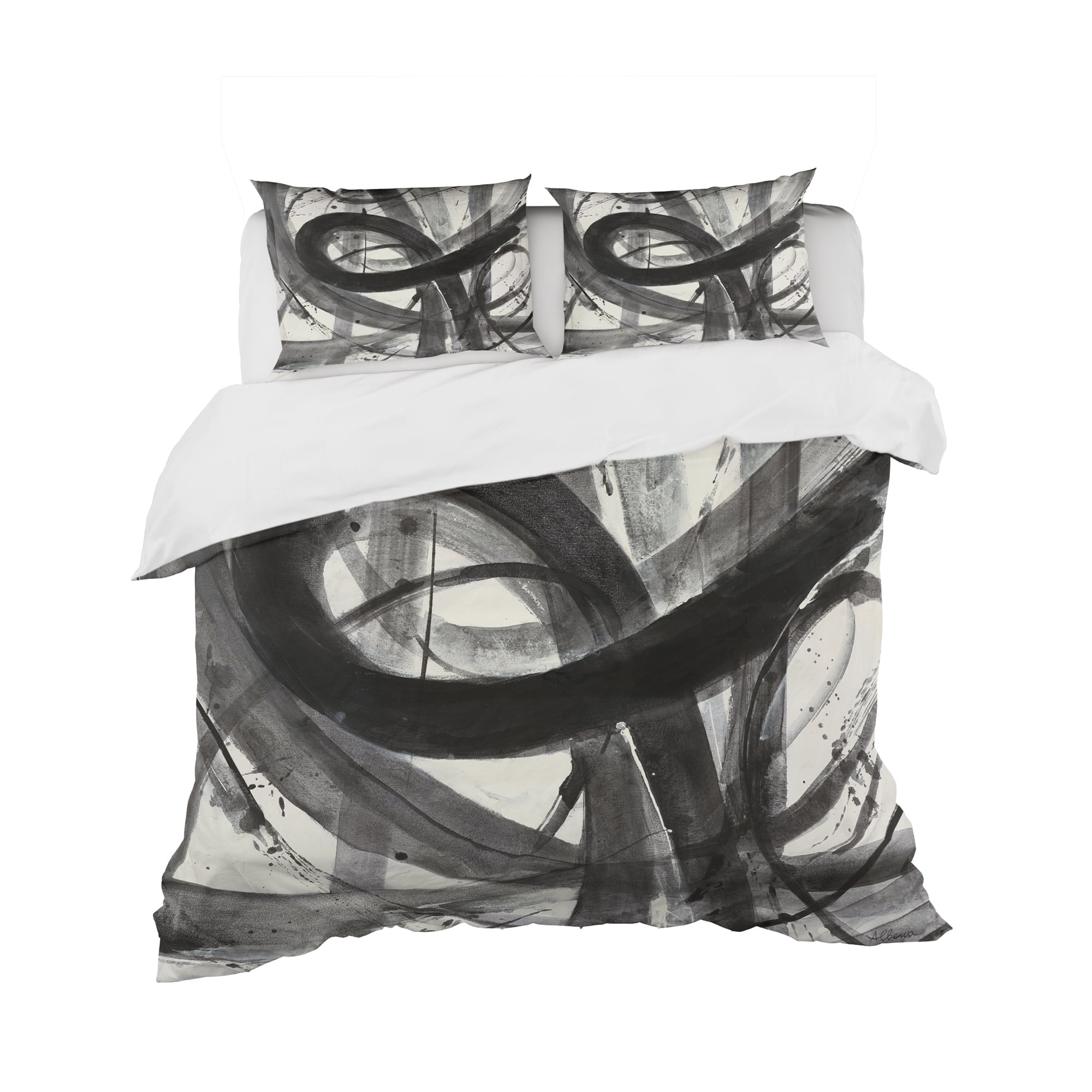 Designart &#x27;Minimalistic Roller III&#x27; Geometric Bedding Set - Duvet Cover &#x26; Shams