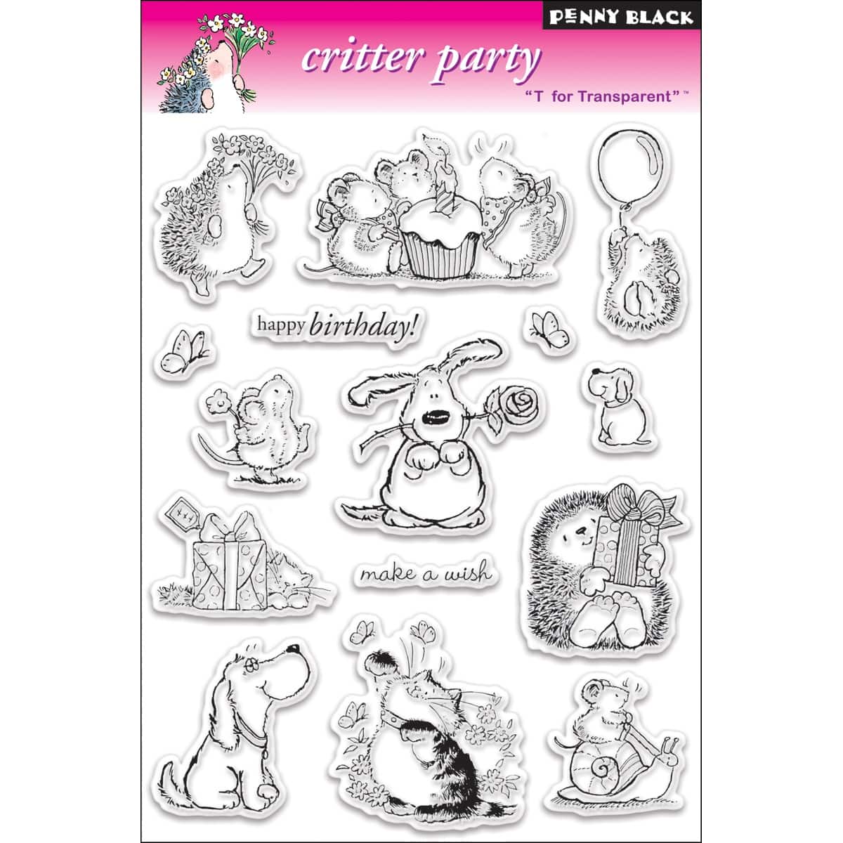 Penny Black Critter Party Clear Stamps