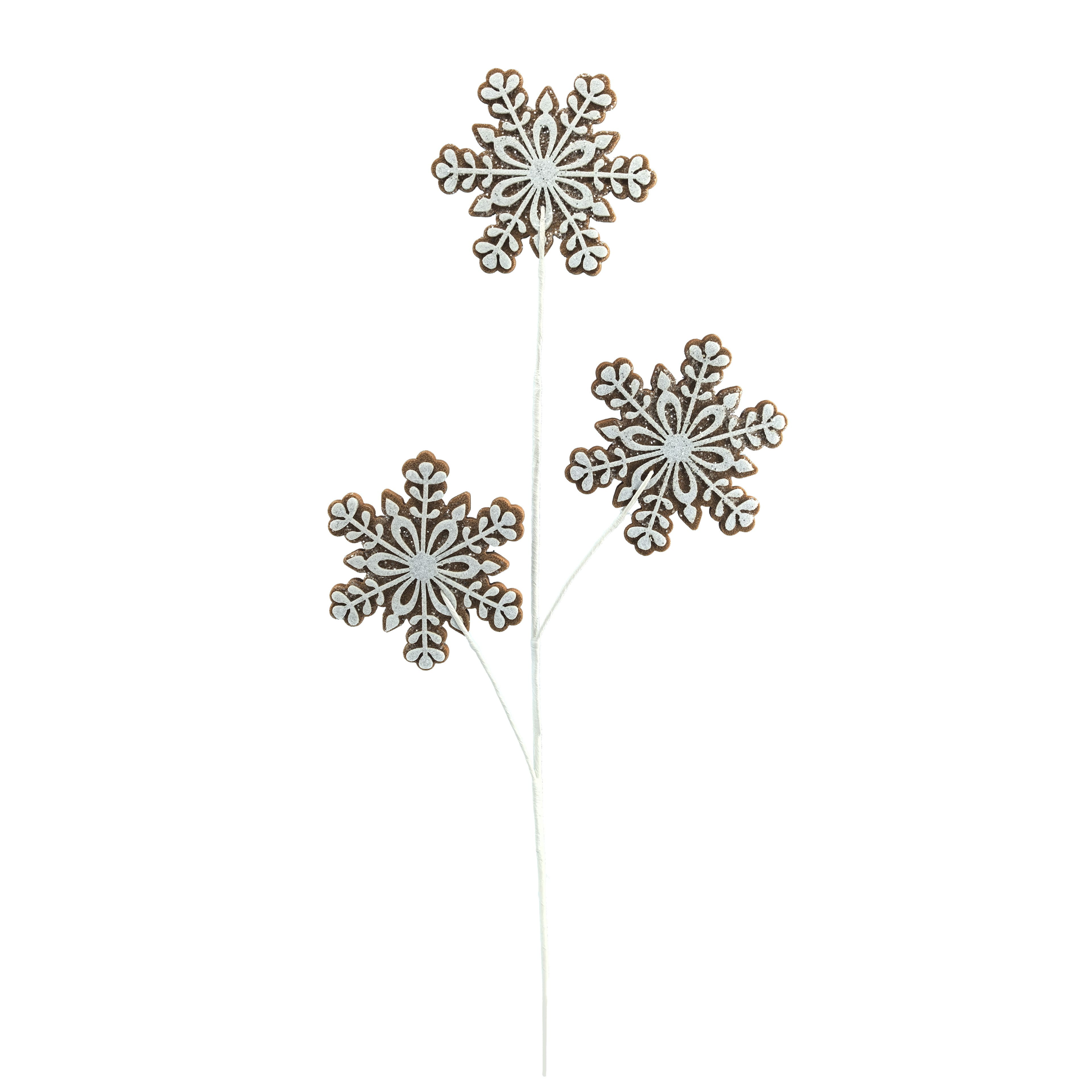 30.5&#x22; White Glitter Snowflake Stem by Ashland&#xAE;