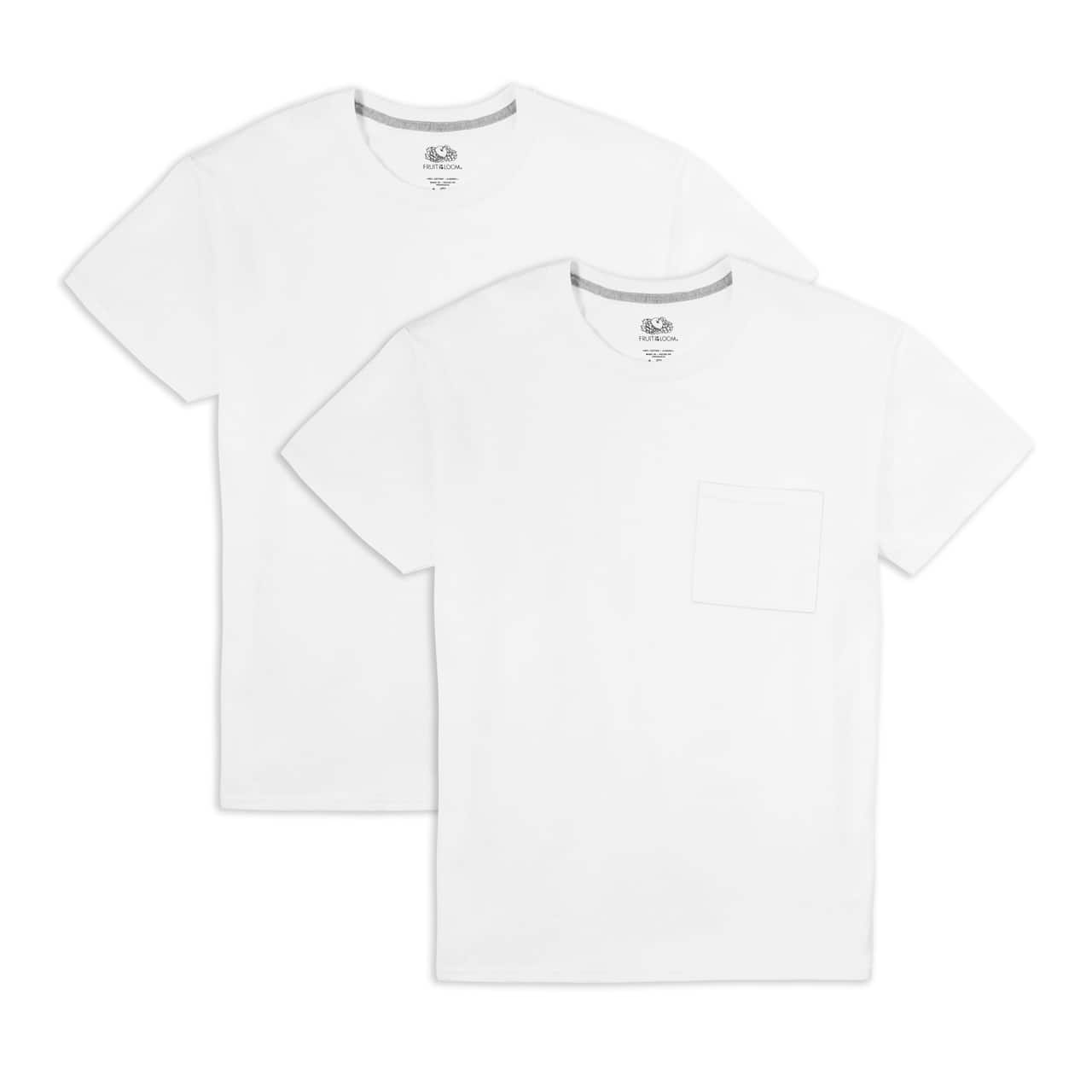 Fruit of the Loom EverSoft Mens Short Sleeve Pocket T-Shirt 2 Pack ...