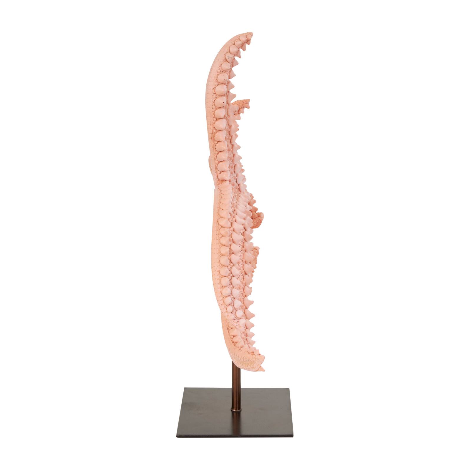 13.5" Pink Polystone Starfish Textured Sculpture with Copper Stand