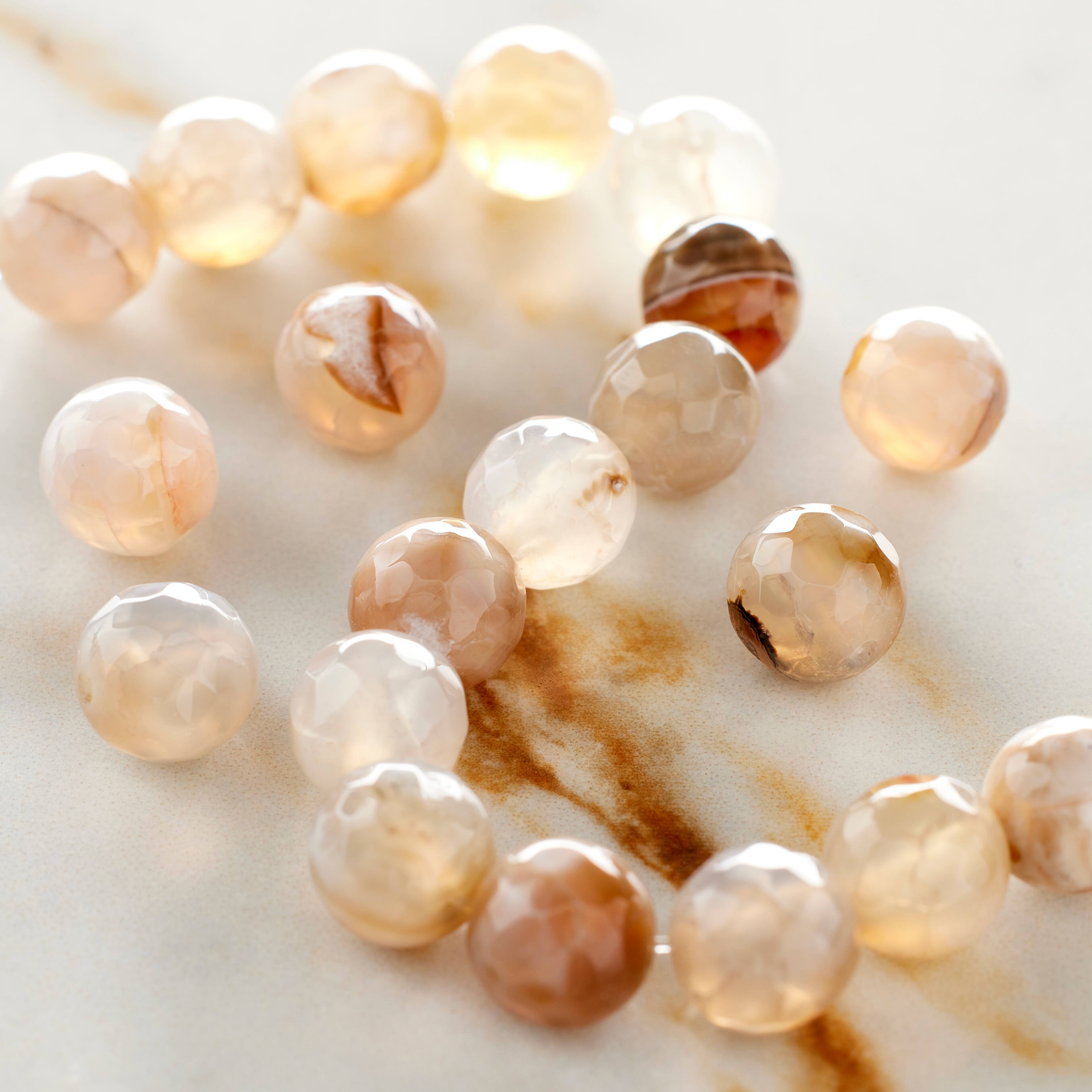 Neutral Mix Agate Round Beads, 8mm by Bead Landing™