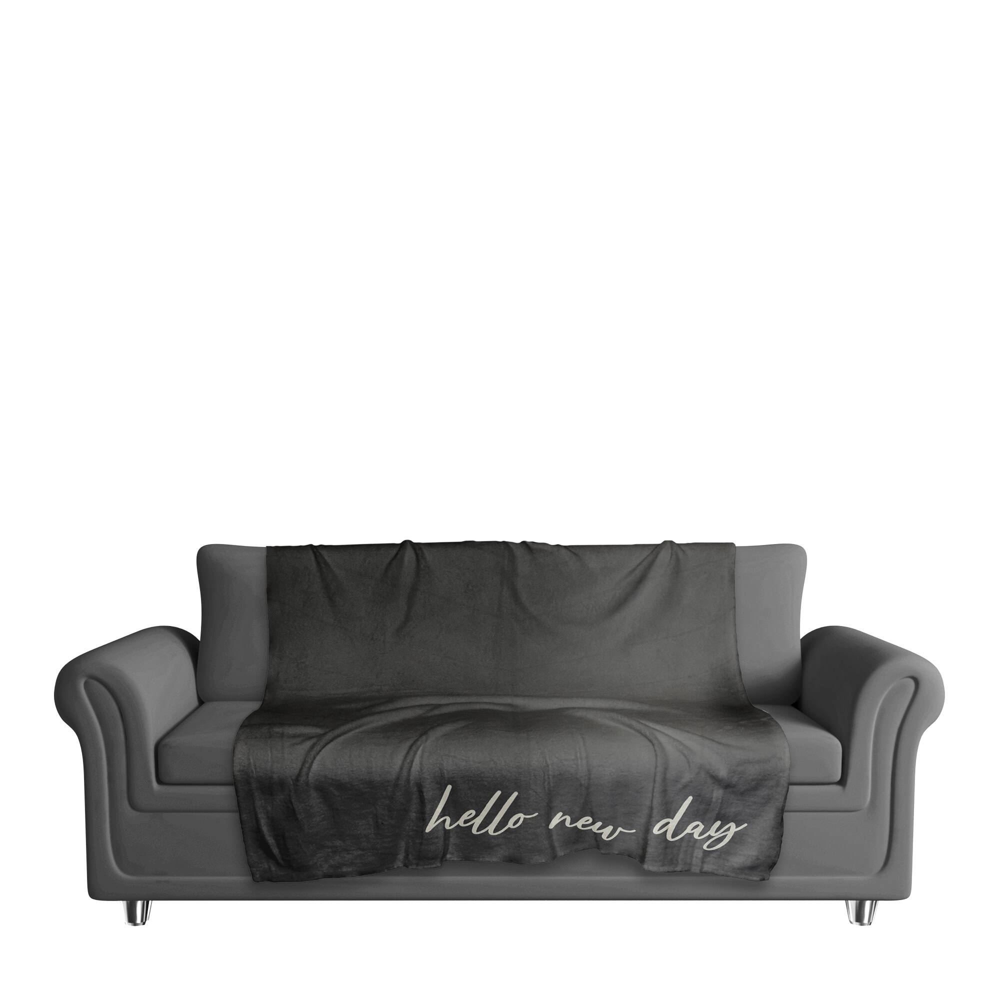 Hello New Day Sherpa Fleece Blanket