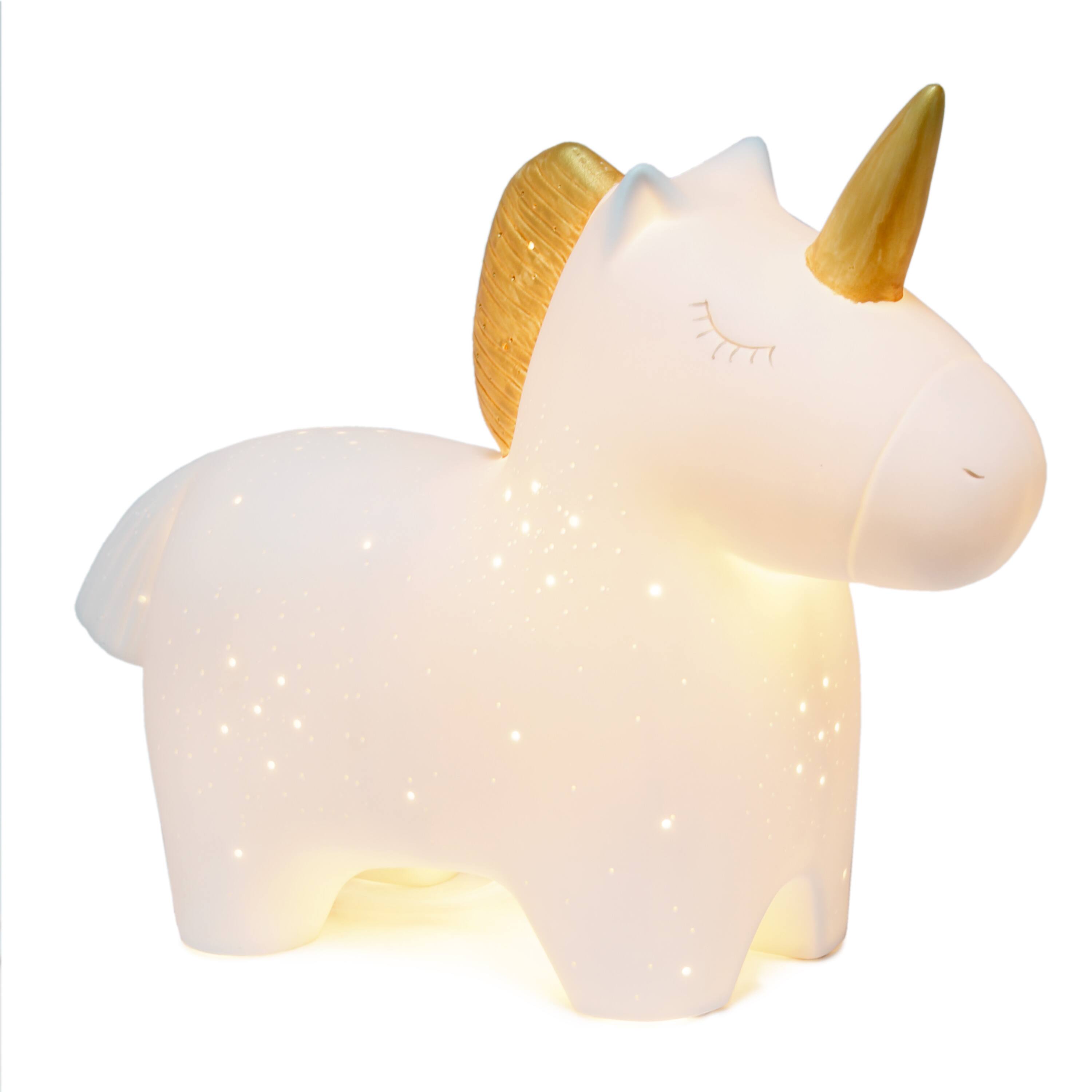 Simple Designs Porcelain Unicorn Shaped Table Lamp