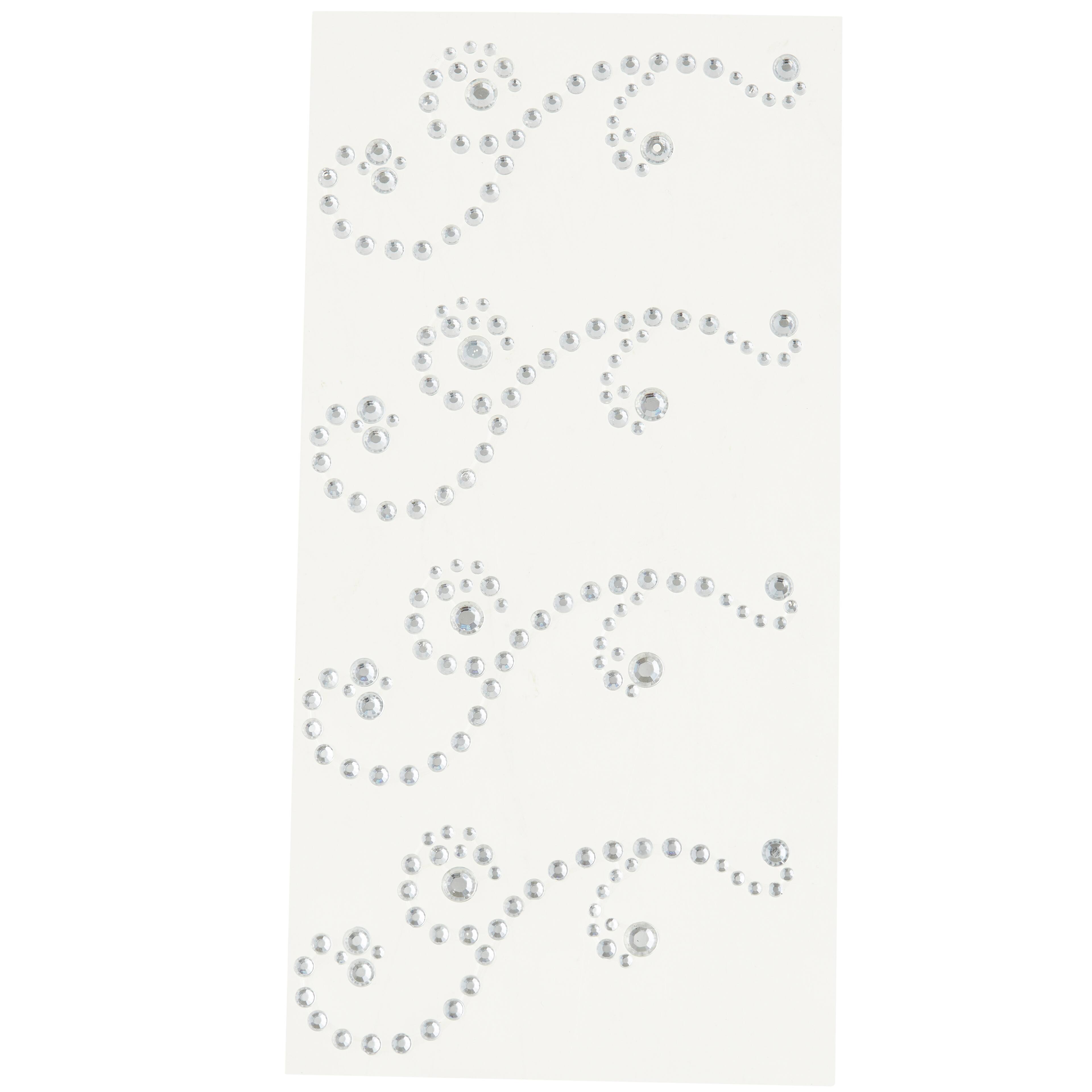 12 Packs: 4 ct. (48 total) Clear Swirl Flourish Adhesive Rhinestones by Recollections™