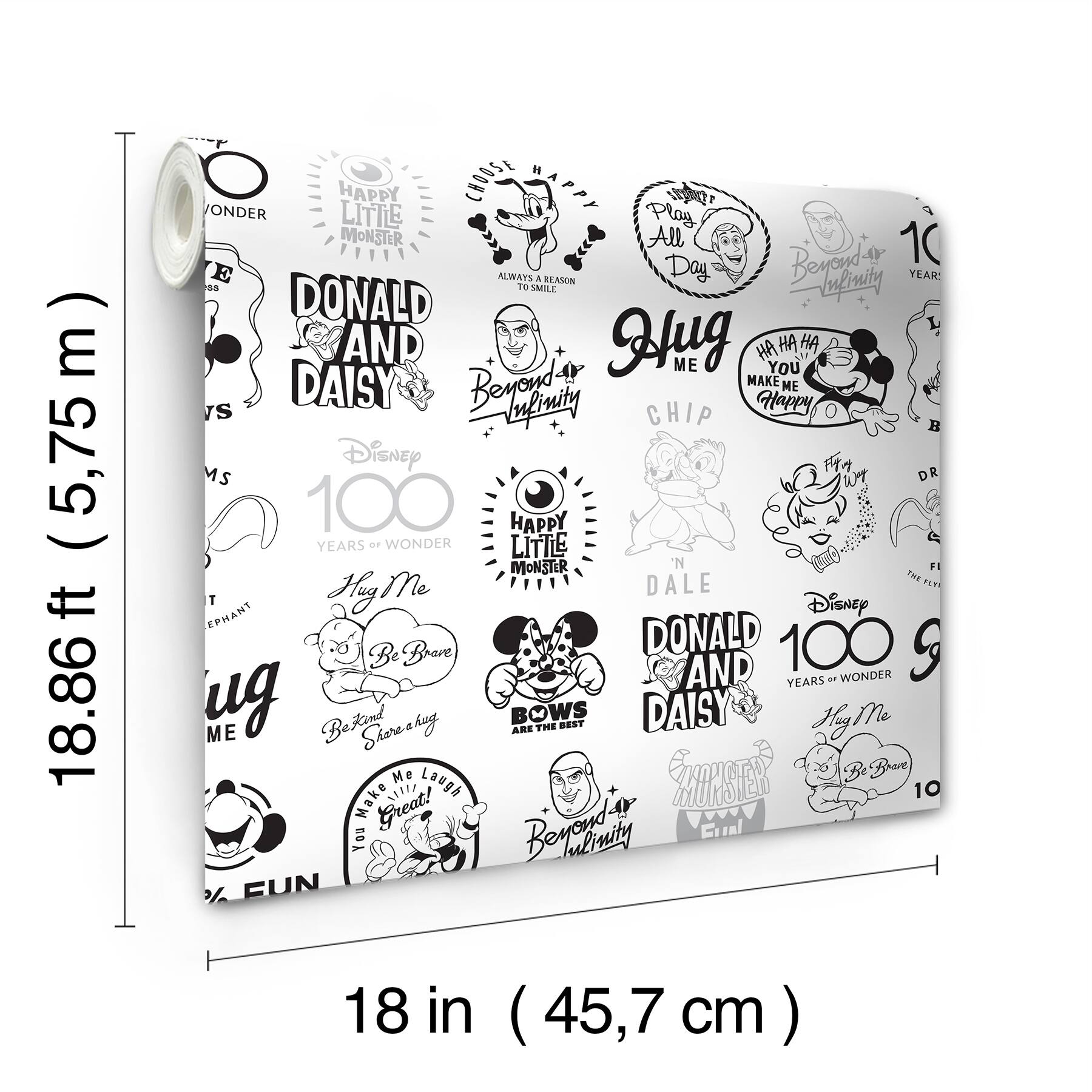 RoomMates Disney 100th Anniversary Icons Black Peel &#x26; Stick Wallpaper