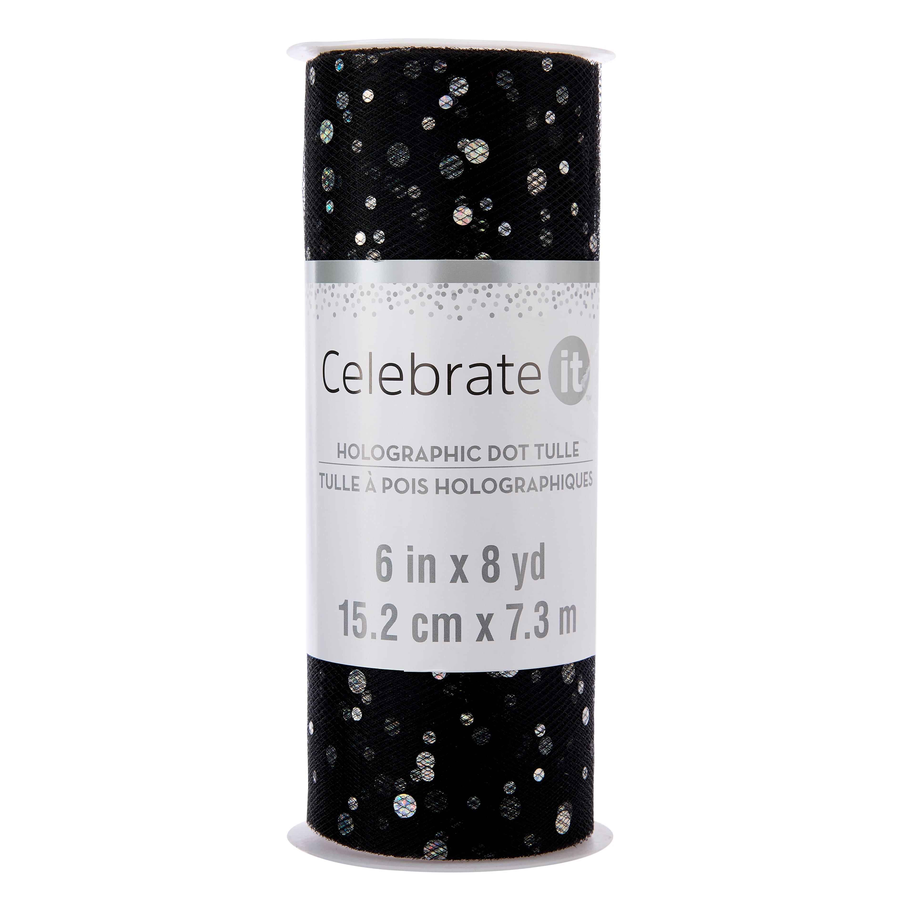 6&#x22; x 8yd. Holographic Dot Tulle by Celebrate It&#x2122;