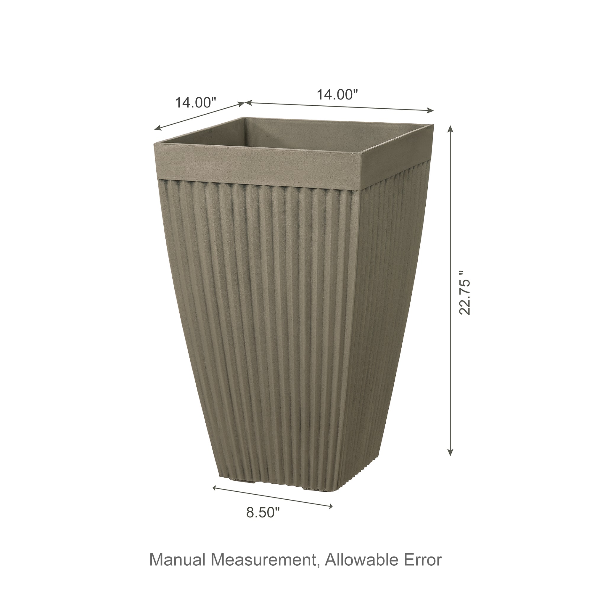 Glitzhome&#xAE; 23&#x22; Eco-Friendly Oversized Faux Concrete Square Fluted Pot Planters, 2ct.