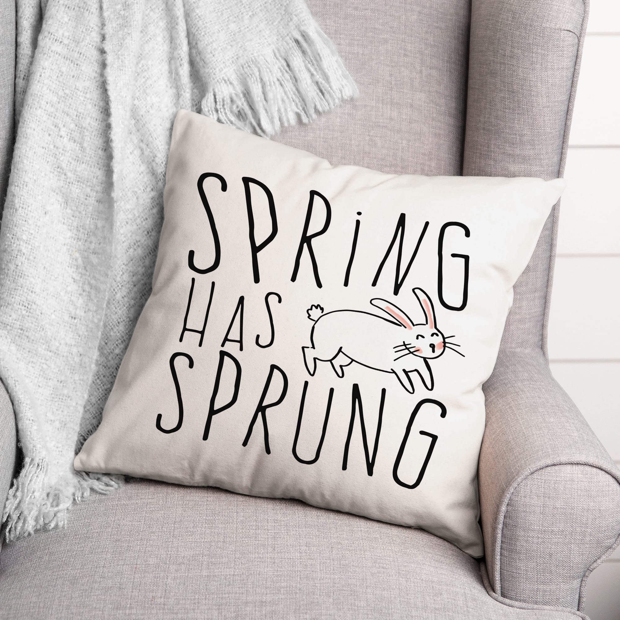 Spring Sprung Bun Pillow 2 18" x 18" Throw Pillow