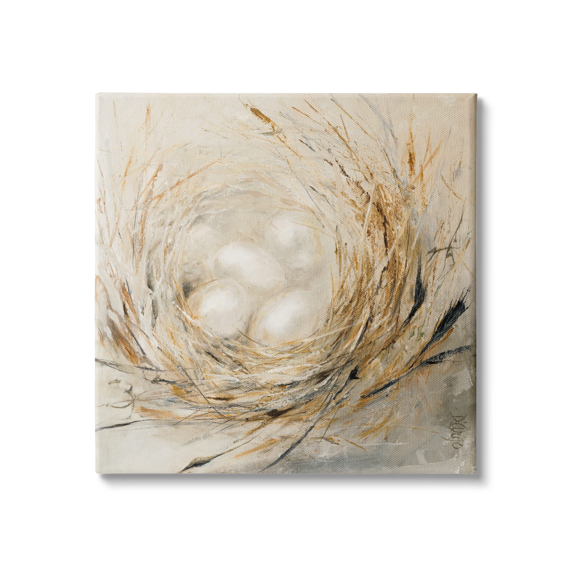 Stupell Industries Abstract Baby Bird Egg Nest Countryside Animals Canvas Wall Art