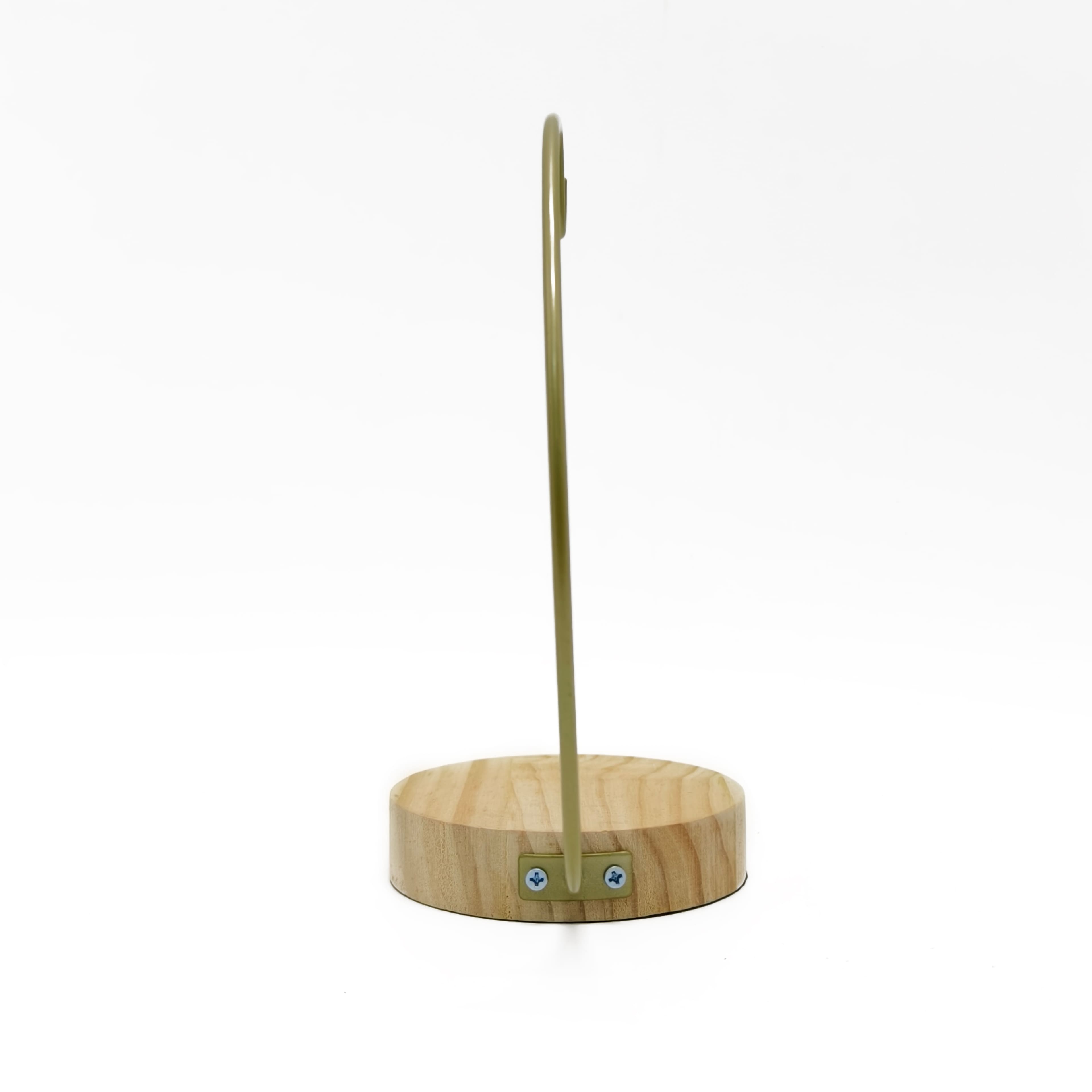 8&#x22; Gold Metal Ornament Hanger with Natural Wood Base by Ashland&#xAE;