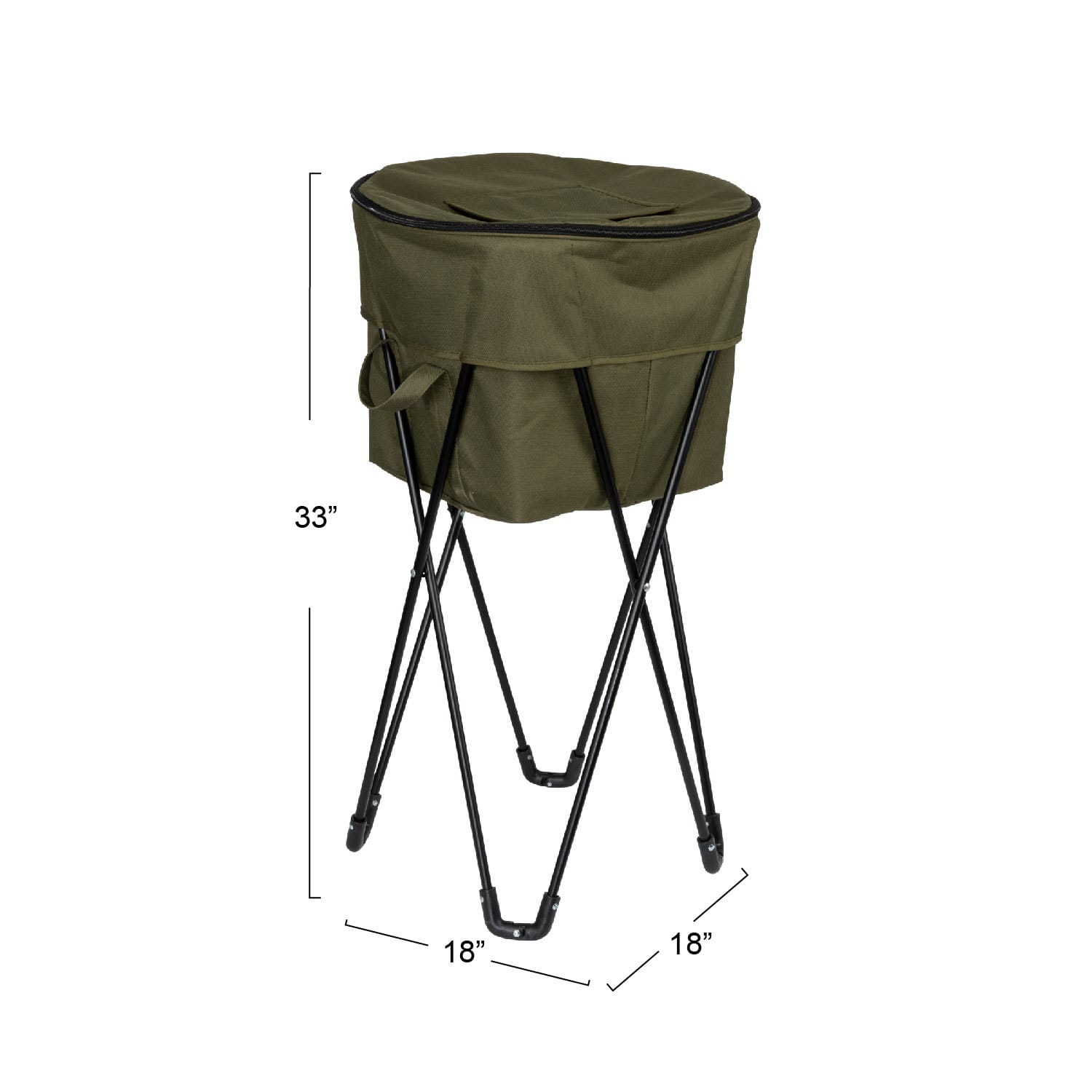 Household Essentials 2.75ft. Olive Green Thermal Standing Cooler with Travel Bag