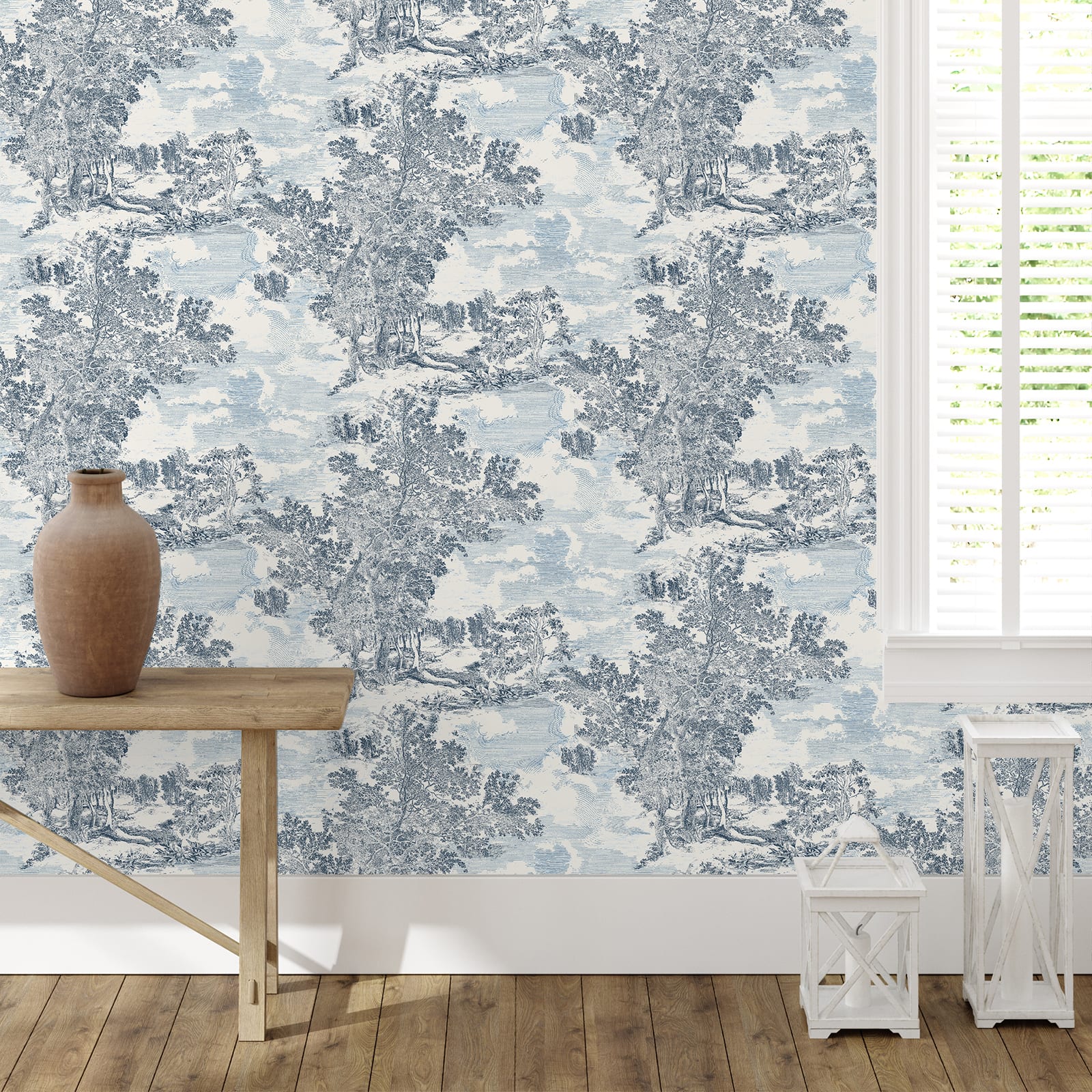 Surface Style Serene Scenes Toile Peel &#x26; Stick Wallpaper
