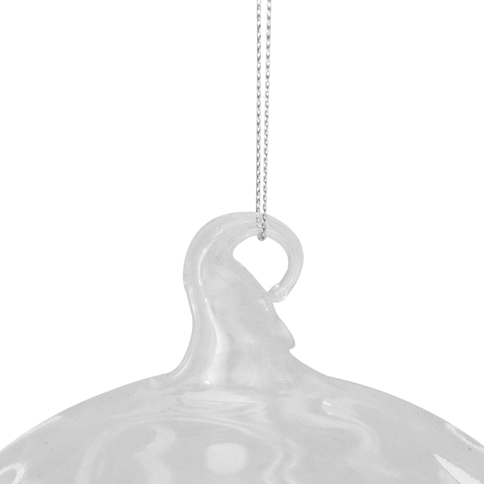 6&#x22; Clear &#x26; White &#x22;Merry Christmas&#x22; Glass Ball Ornament