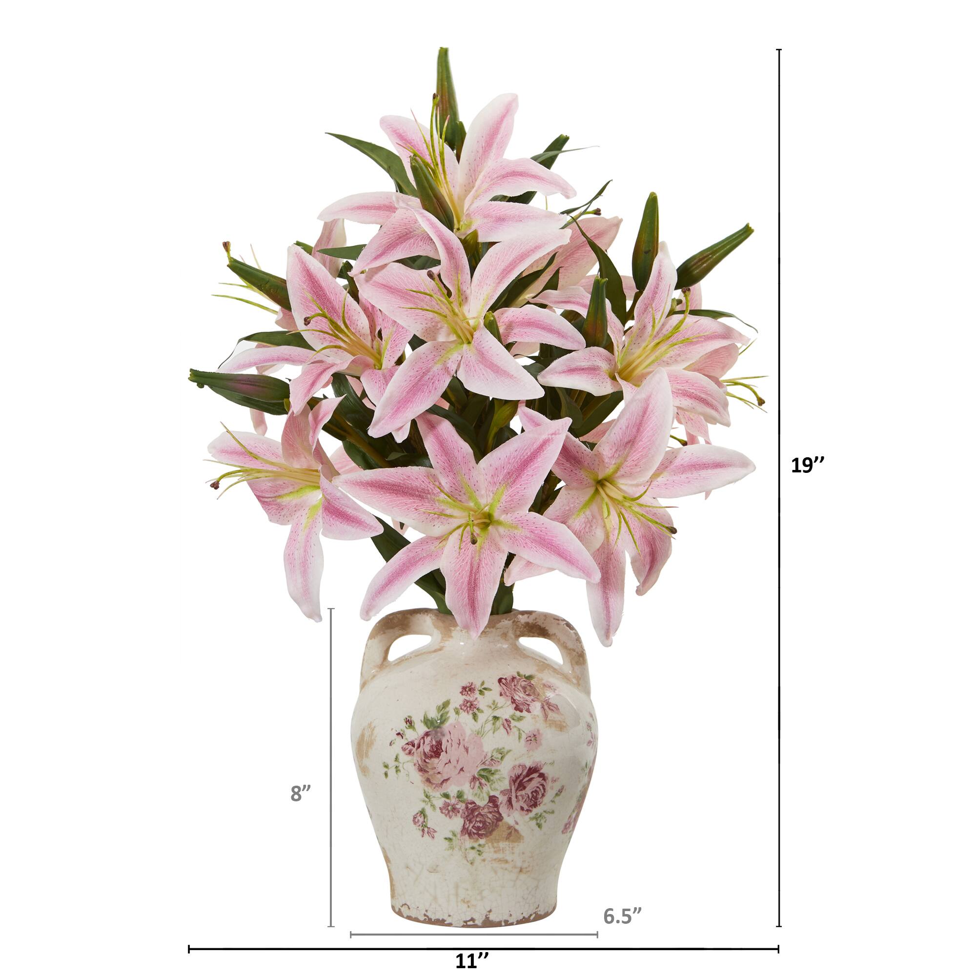 Lily Artificial Arrangement in Floral Jar