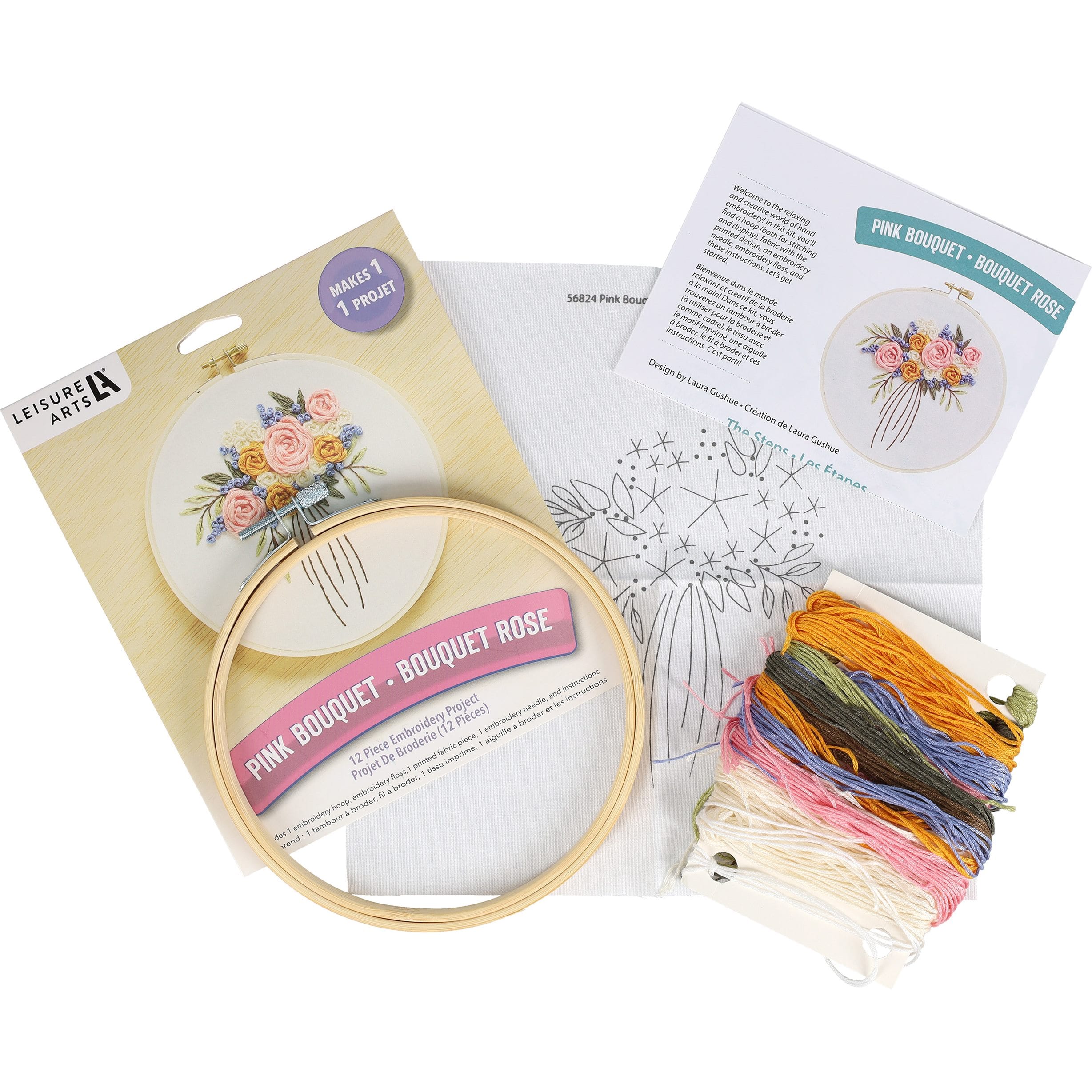 Leisure Arts&#xAE; 6&#x22; Bouquet Embroidery Kit