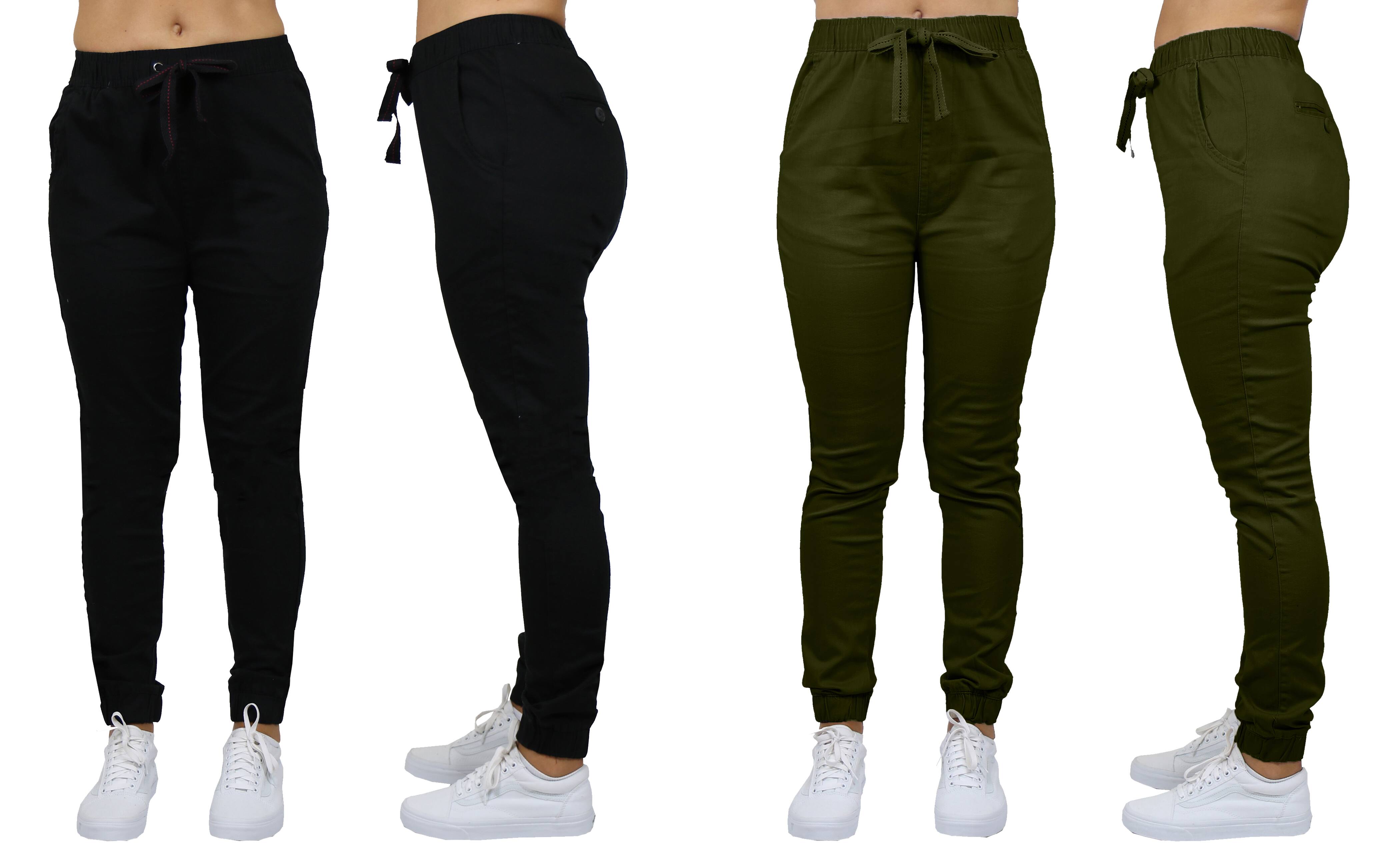 Galaxy By Harvic Loose Fit Stretch Twill Women's Joggers 2 Pack