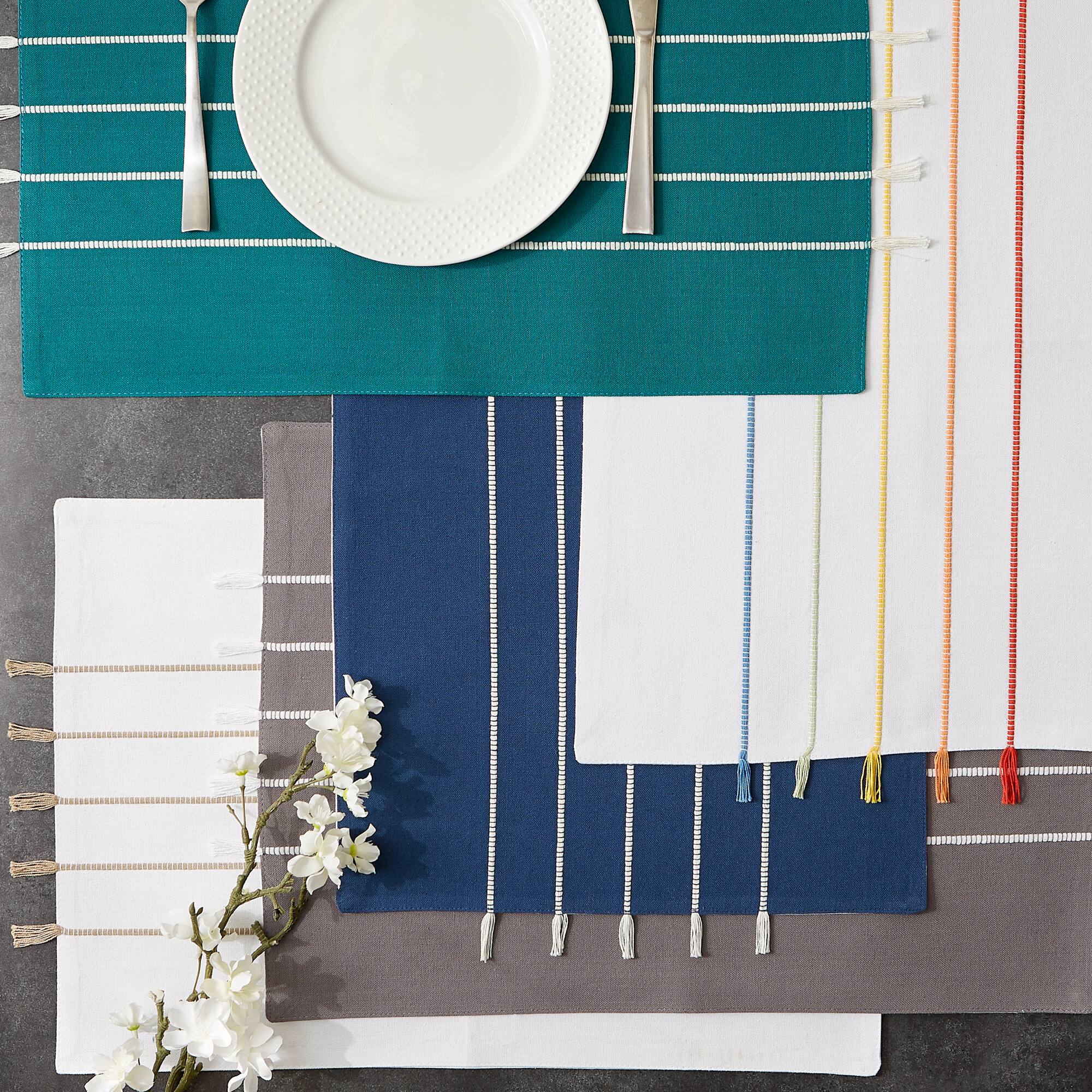DII® Stripe Tassel Placemats