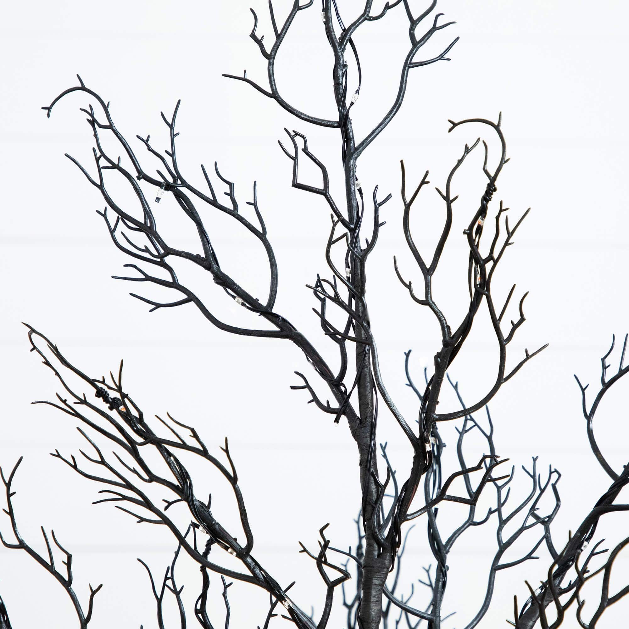 4ft. Pre-Lit Halloween Minimalist Twig Artificial Fall Tree with 160 Orange & Purple LED Lights