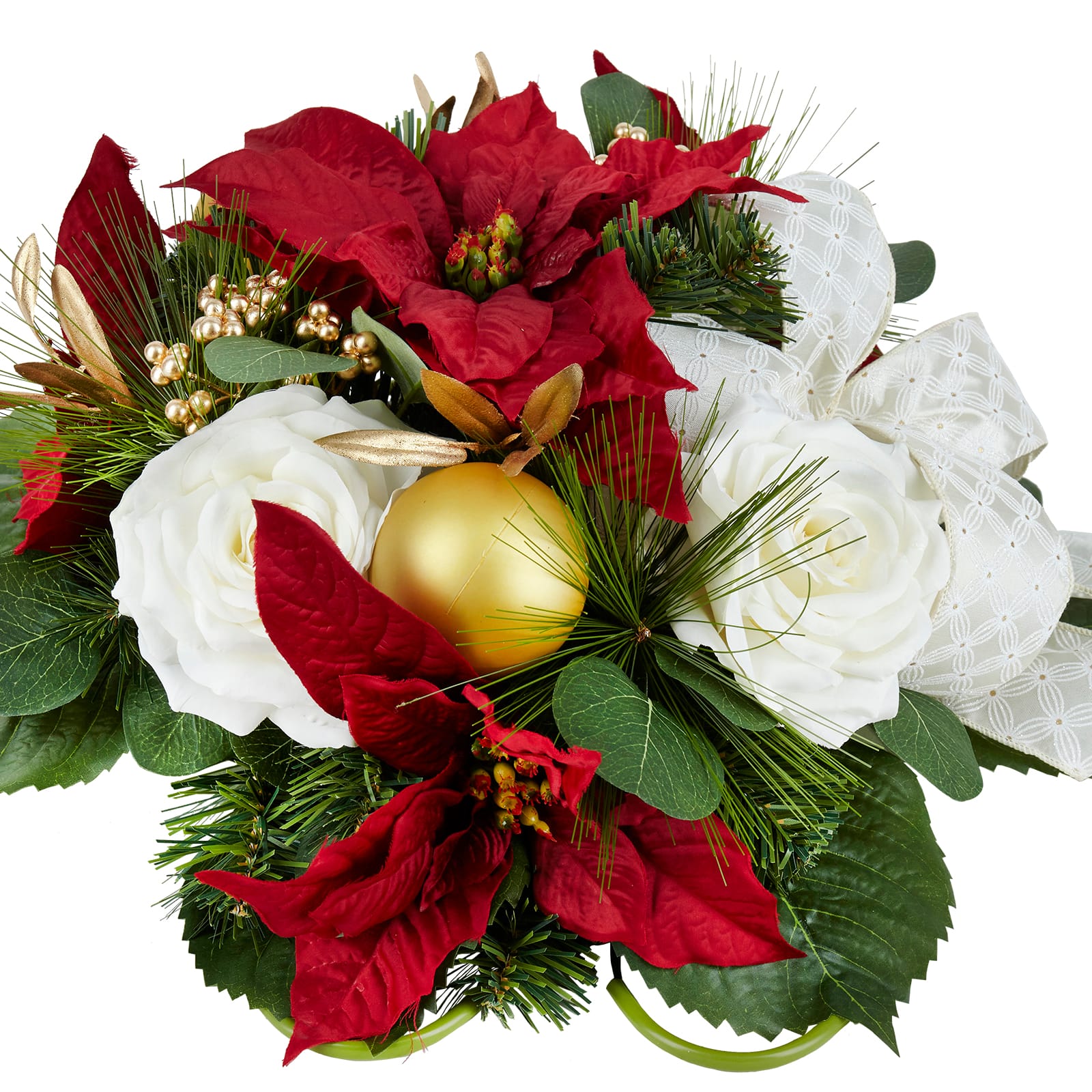 17&#x22; Red Poinsettia, White Rose &#x26; Gold Saddle by Ashland&#xAE;