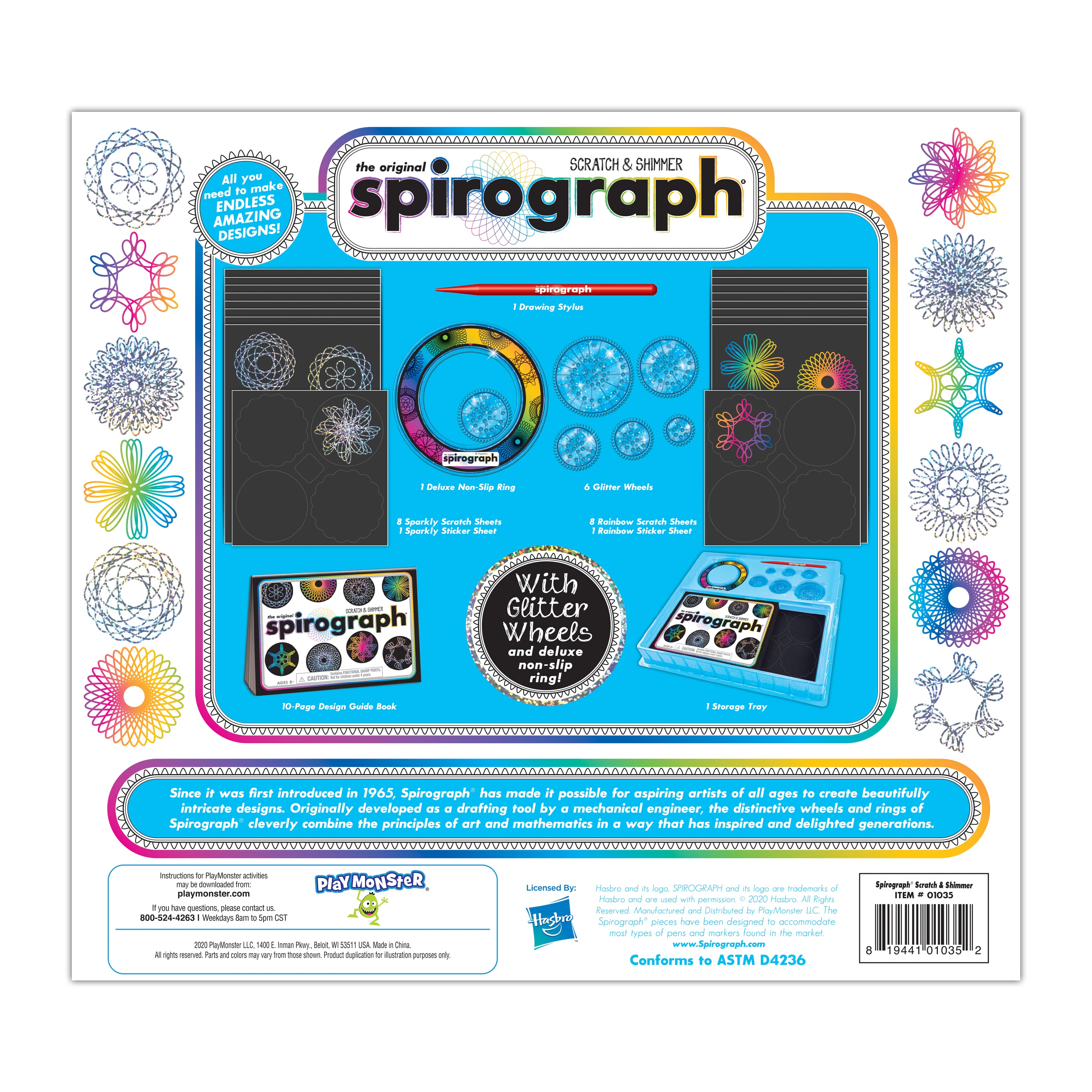 Spirograph Blue Splash pattern - Spirograph - Magnet