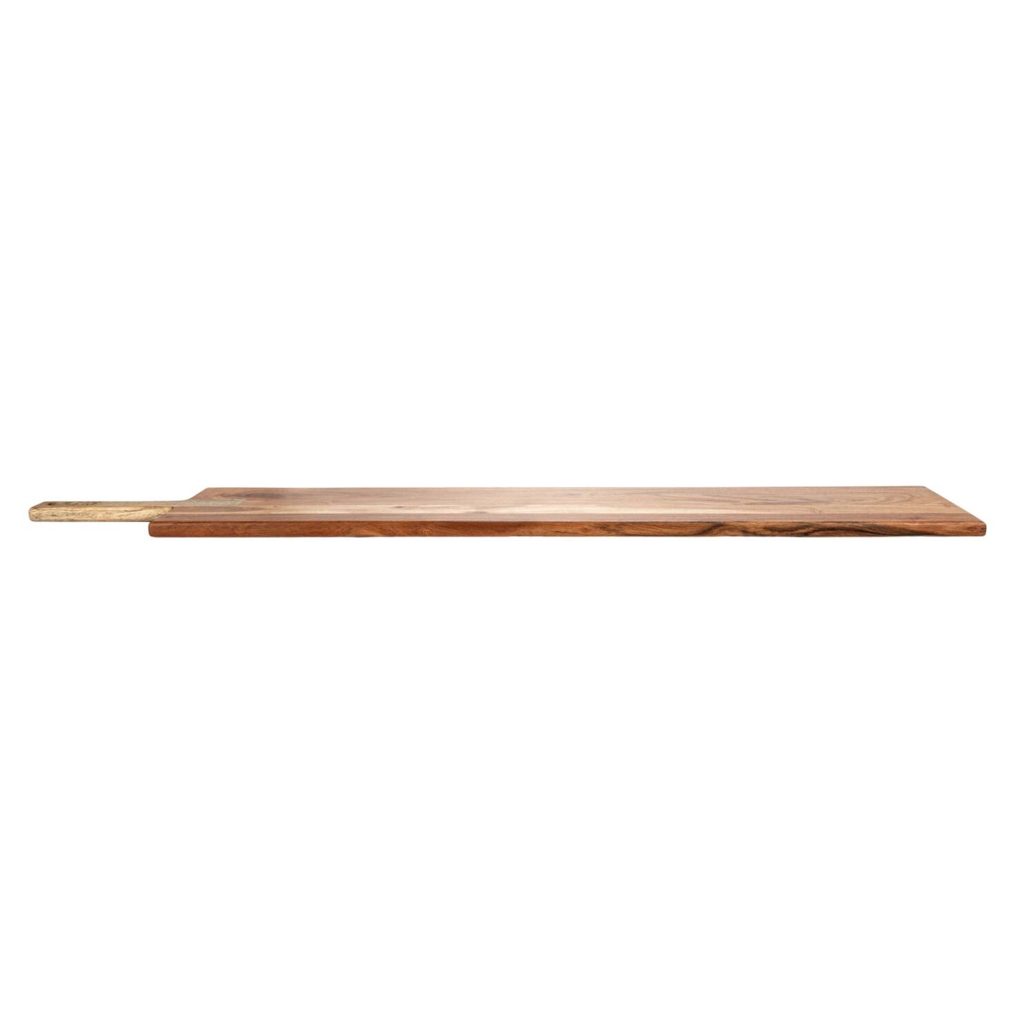 Hello Honey® 35" Natural Handled Acacia & Mango Wood Cheese & Serving Board