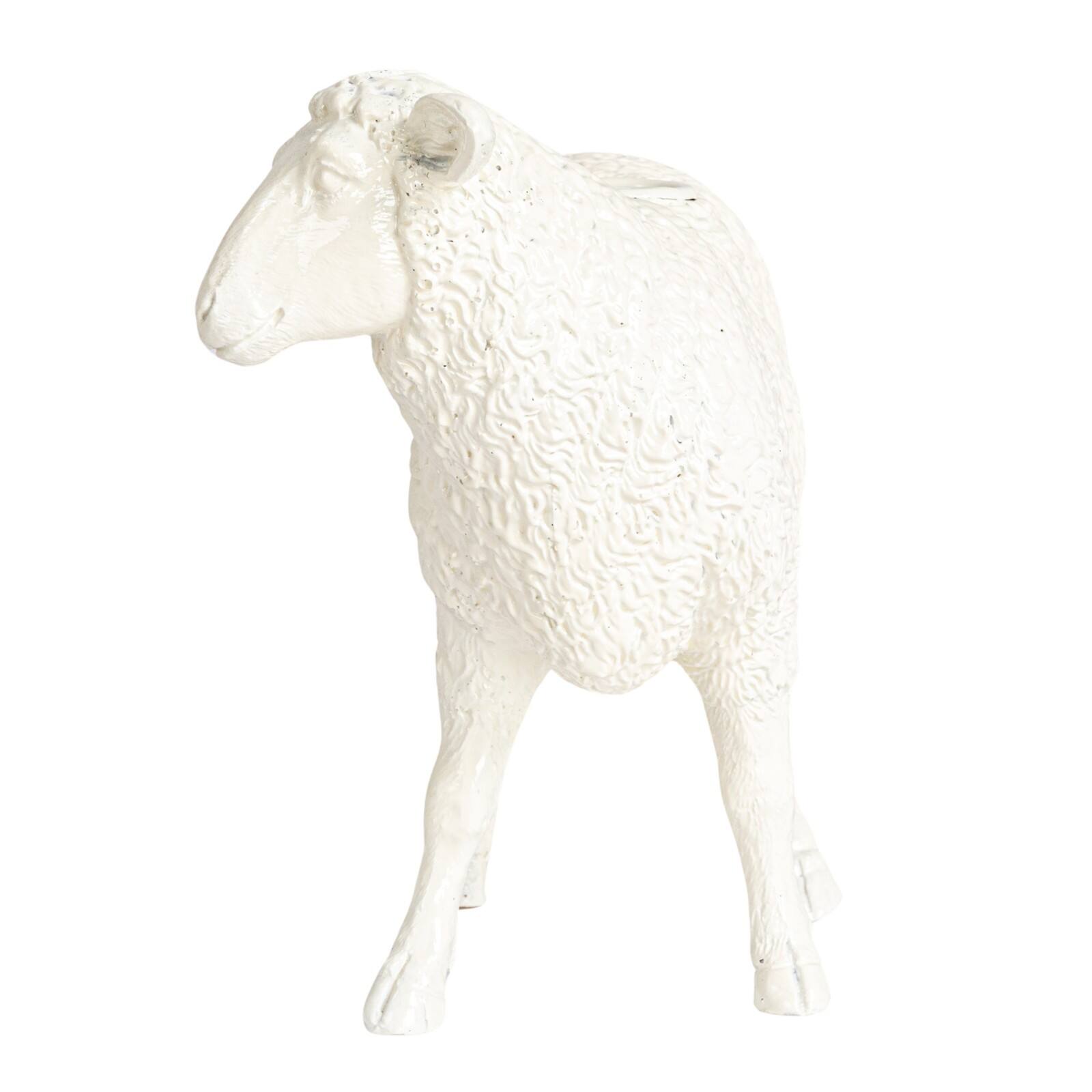 Hello Honey&#xAE; 6.75&#x22; Long White Pastoral Elegance Sheep Taper Candle Holder