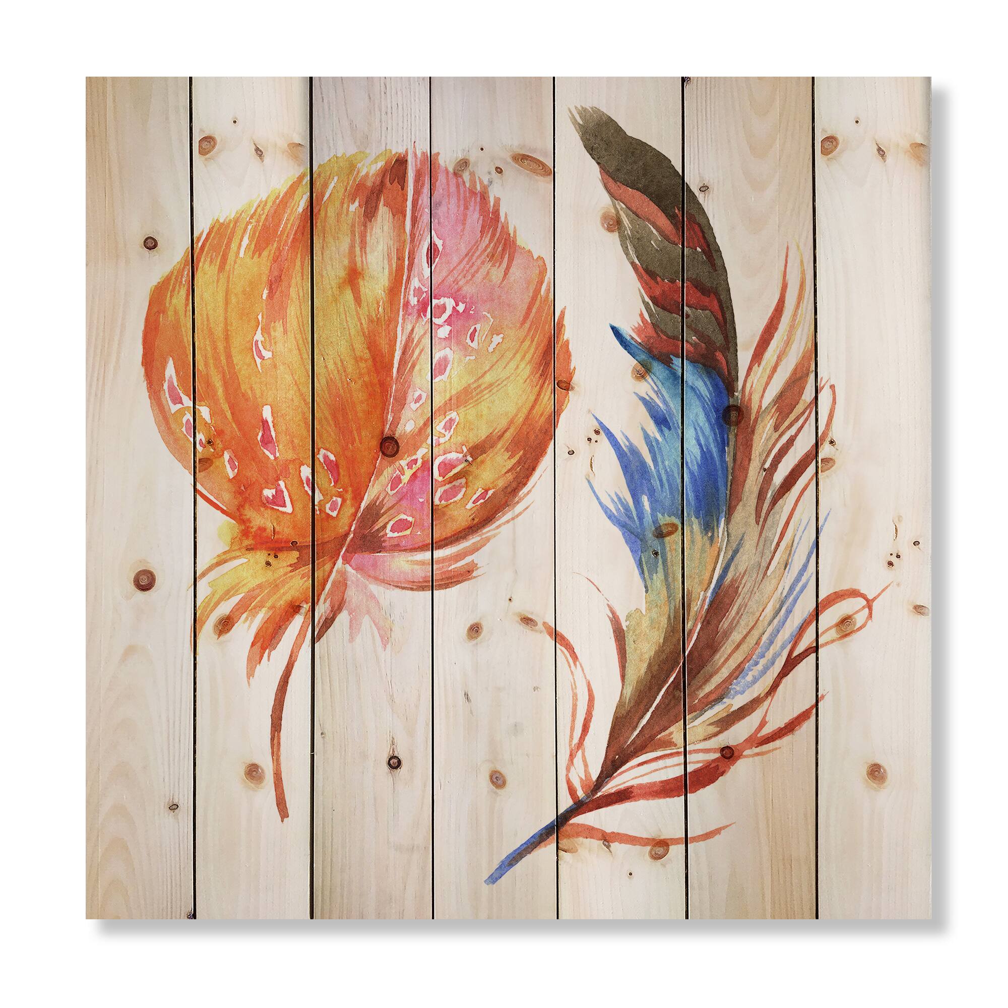 Designart - Ethnic Brown Feather From Wing I