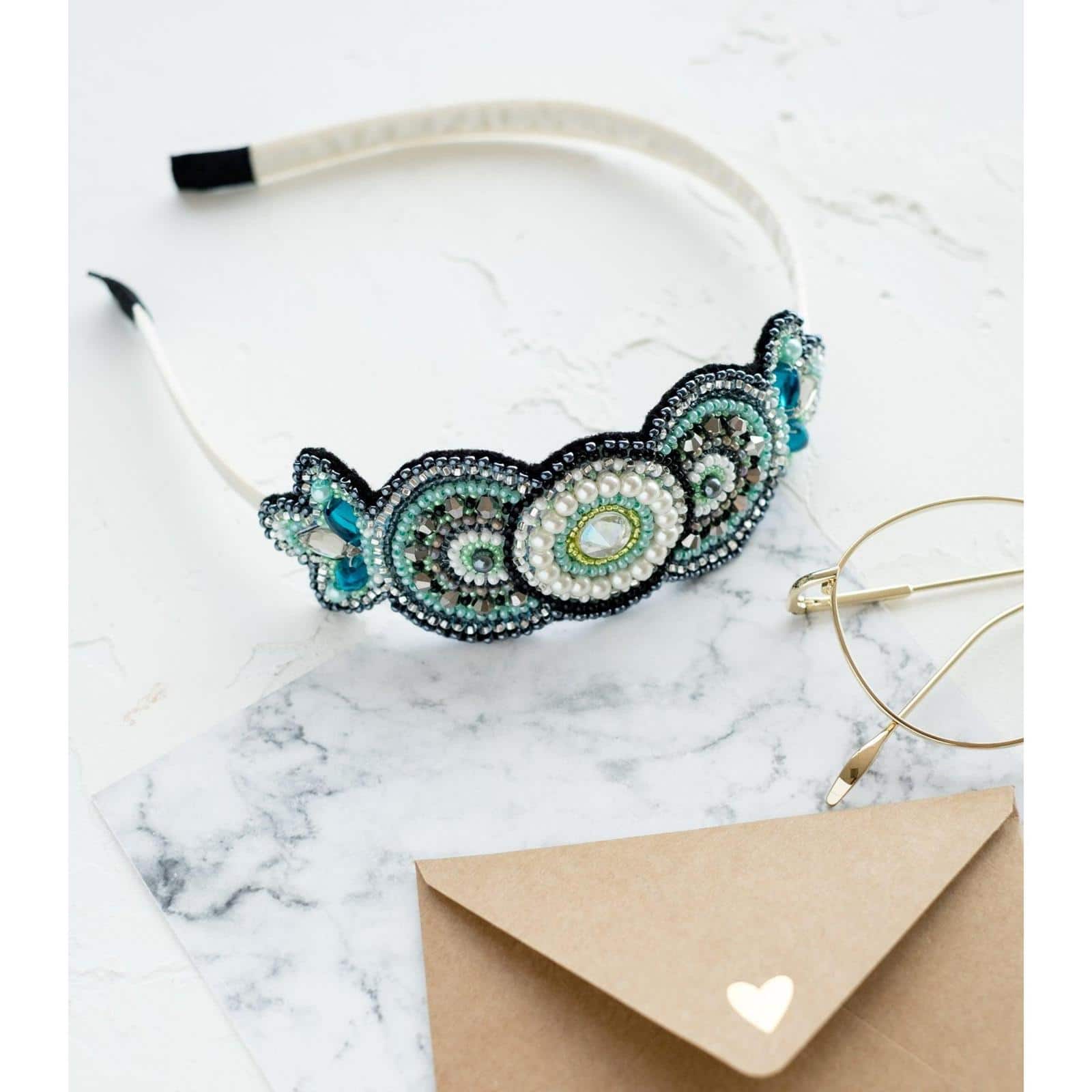 Abris Art Decoration Mint Arabesque Bead Embroidery Kit