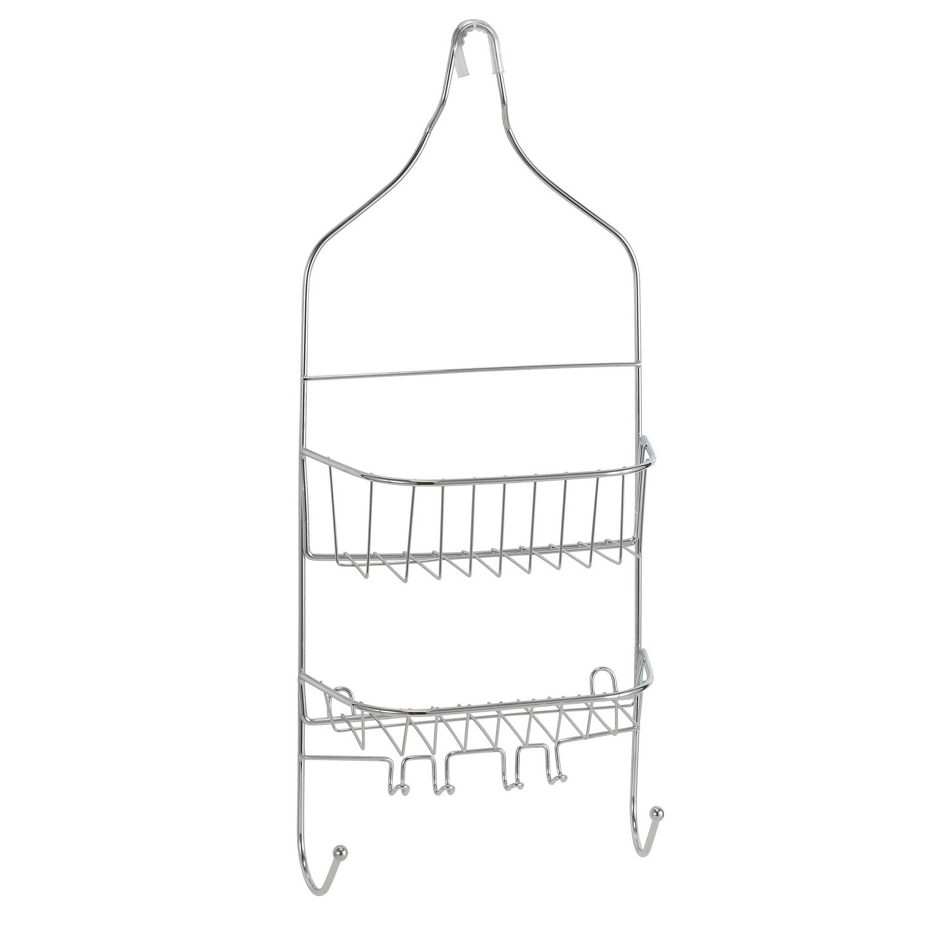 Bath Bliss Chrome Contoured Head Design Shower Caddy