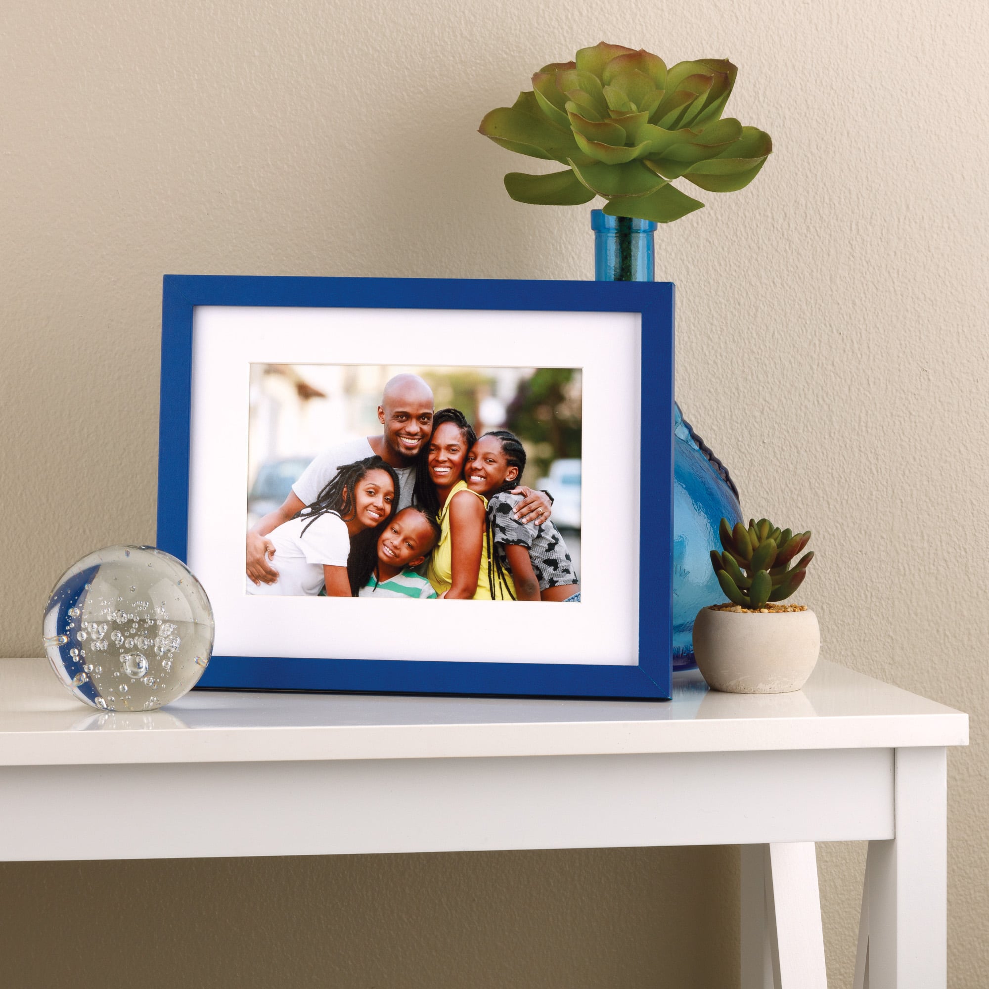 Blue Linear 5&#x22; x 7&#x22; Frame with Mat, Simply Essentials&#x2122; by Studio D&#xE9;cor&#xAE;