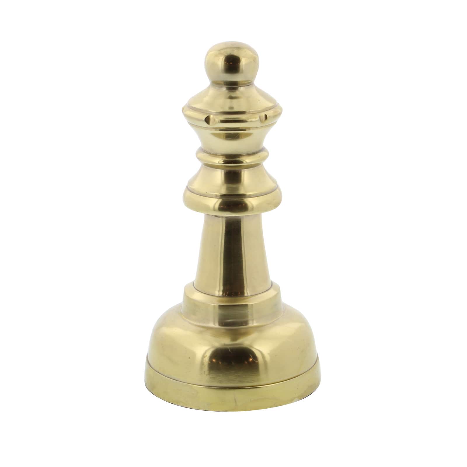 Large Metallic Gold Decorative Chess Piece Sculptures Table Decor, Set of 3, 4" x 4" x 9"