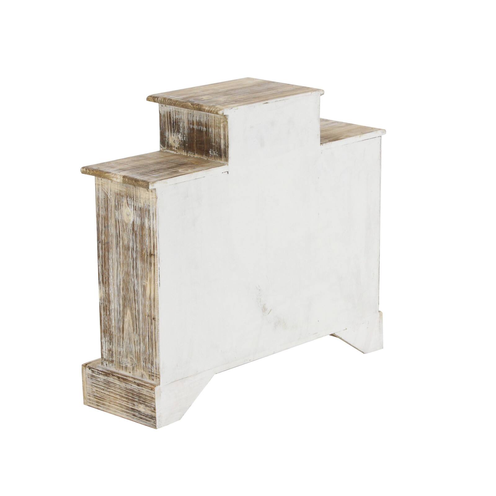 16&#x22; White &#x26; Blue Wood Vintage Jewelry Box