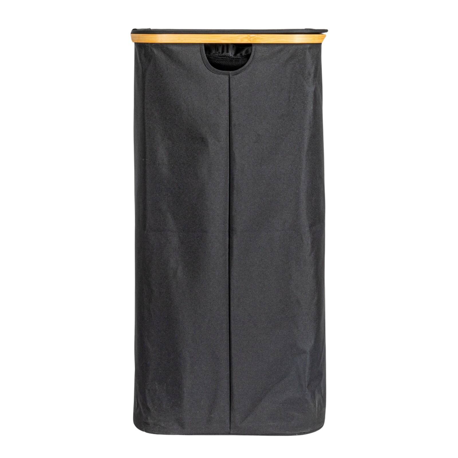 Household Essentials 29&#x22; Black Sleek Laundry Hamper with Dual Mesh Liners &#x26; Lid