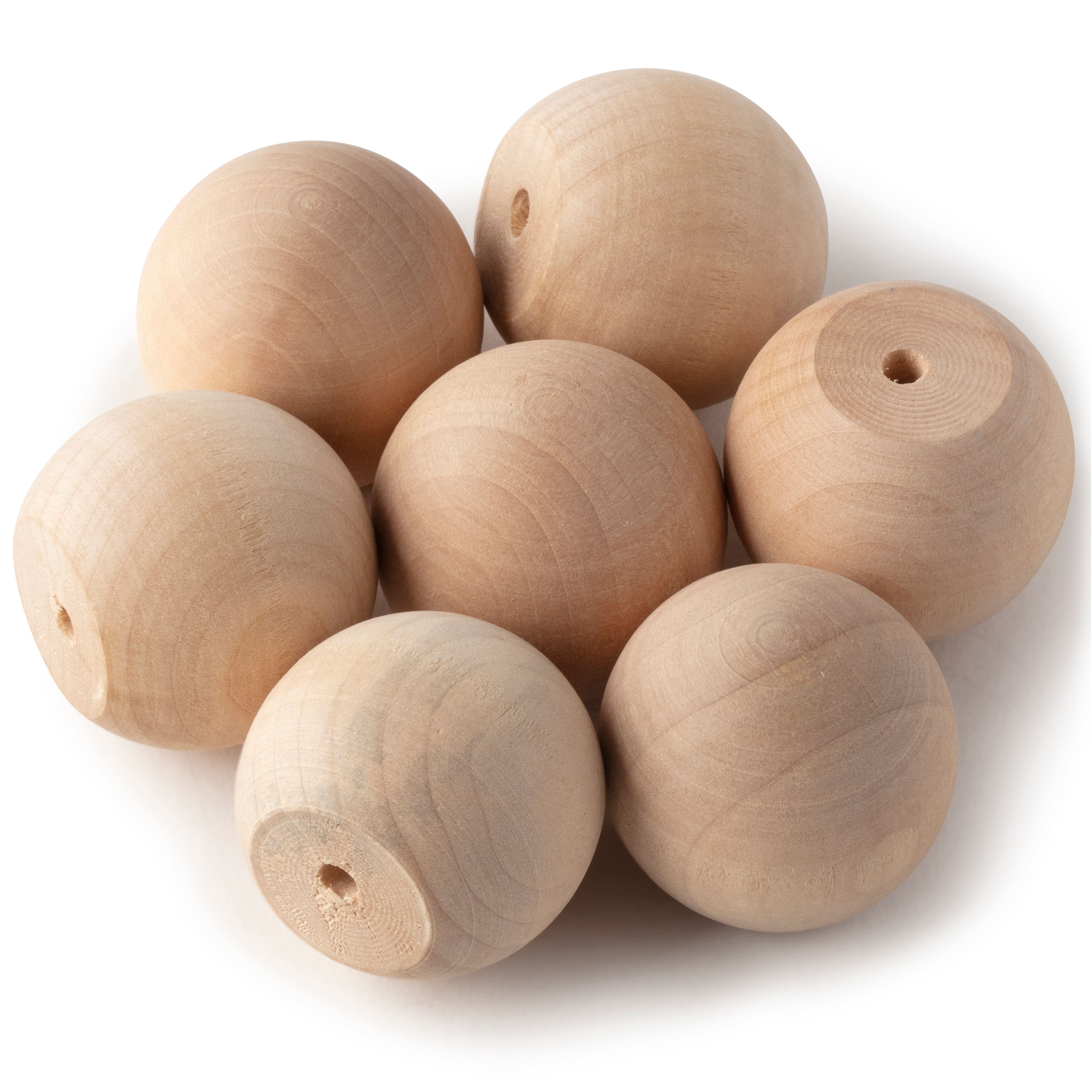 122 Pieces round Wood Balls Unfinished Wooden Balls Natural Craft
