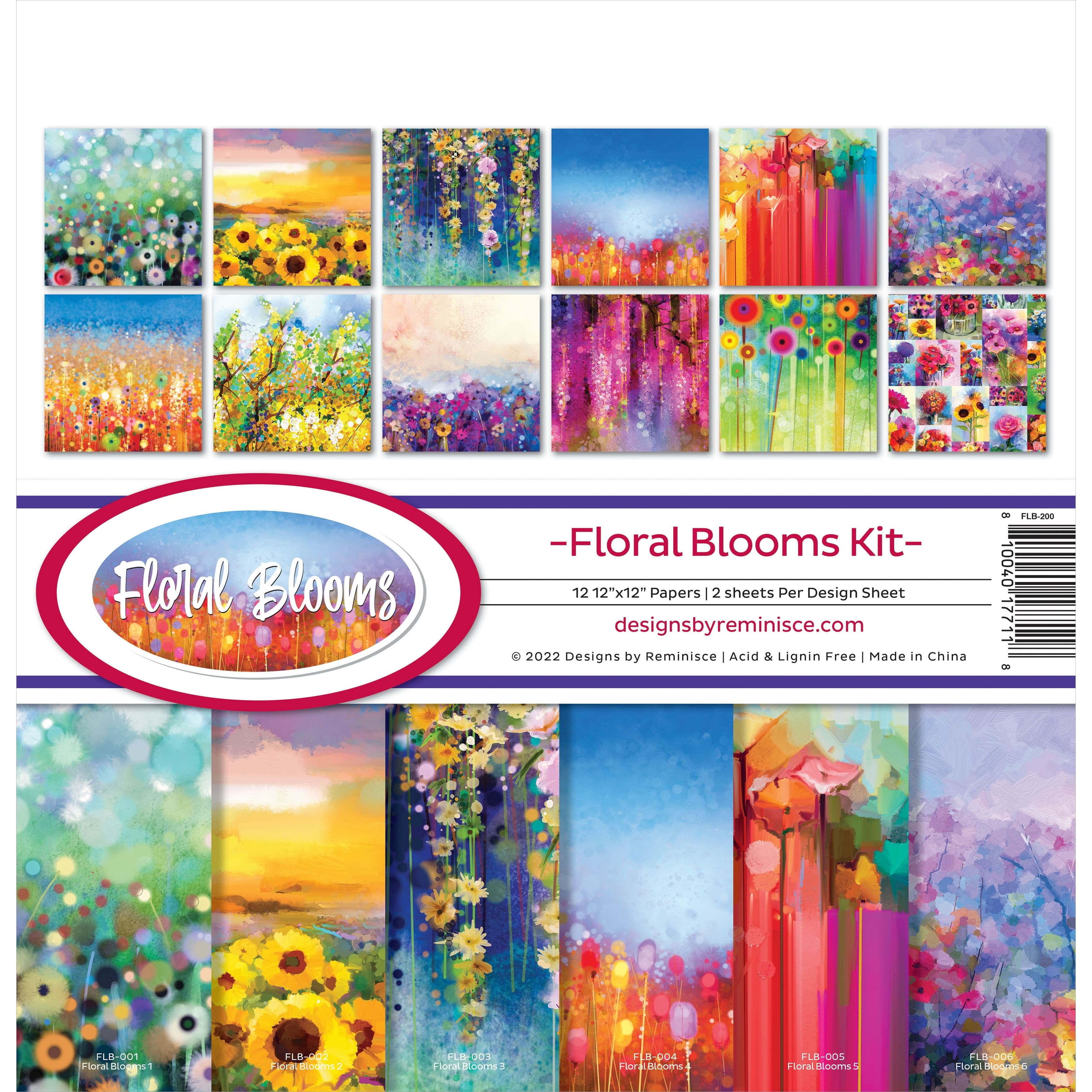 Reminisce Collection Kit 12&#x22; x 12&#x22;, Floral Blooms