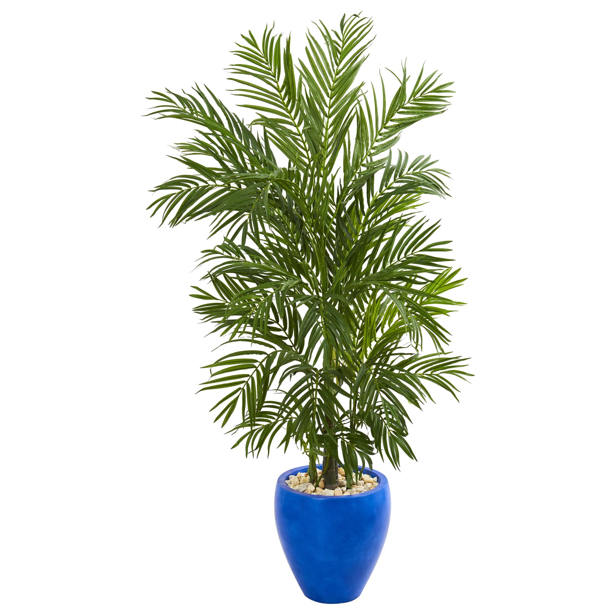 5.5ft. Areca Palm Artificial Tree in Blue Planter