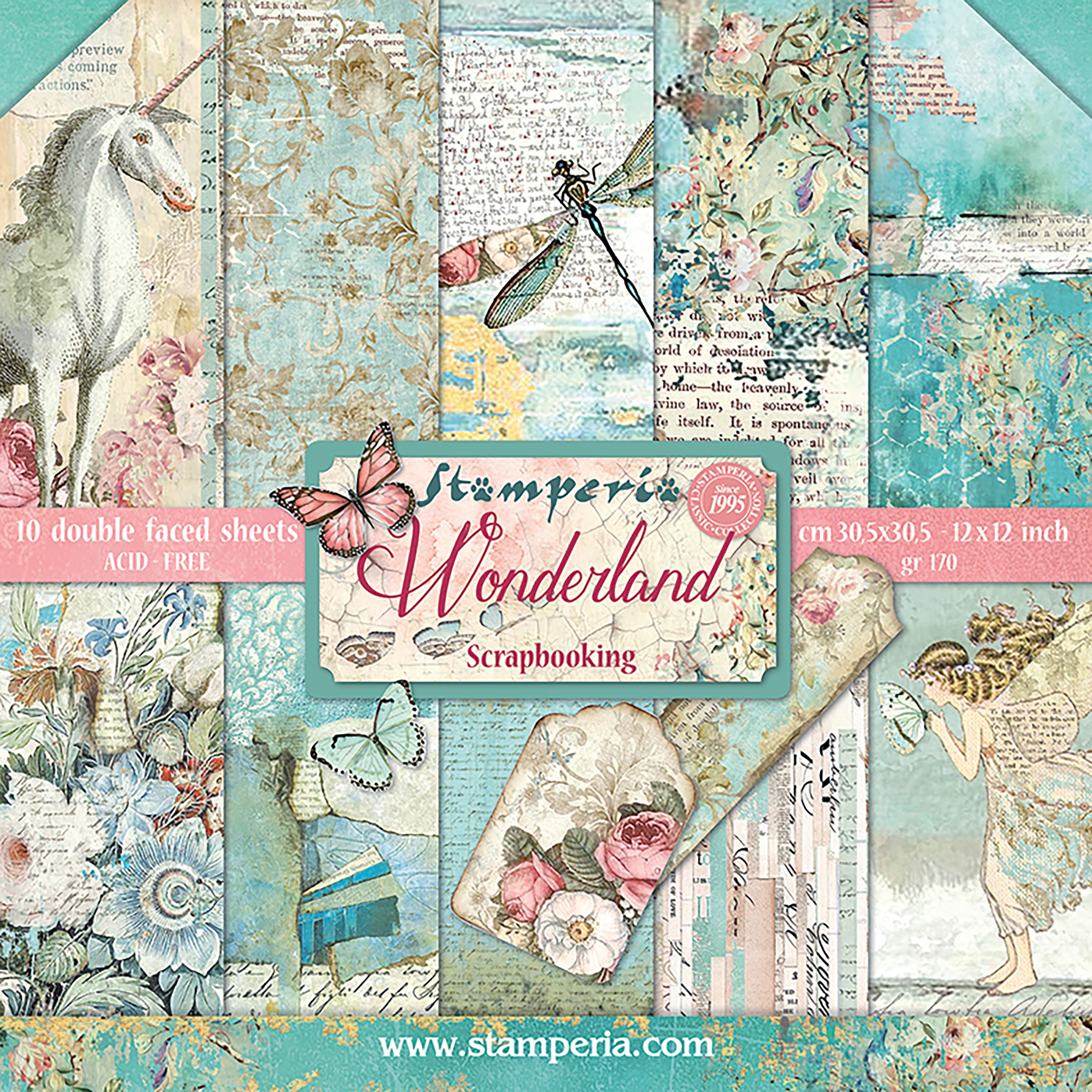 Stamperia Wonderland Double-Sided Paper Pad, 12&#x27;&#x27; x 12&#x27;&#x27;