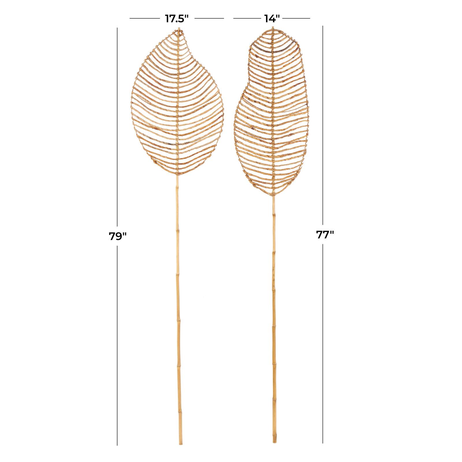6.5ft. Light Brown Bamboo Palm Leaf Woven Foliage Set
