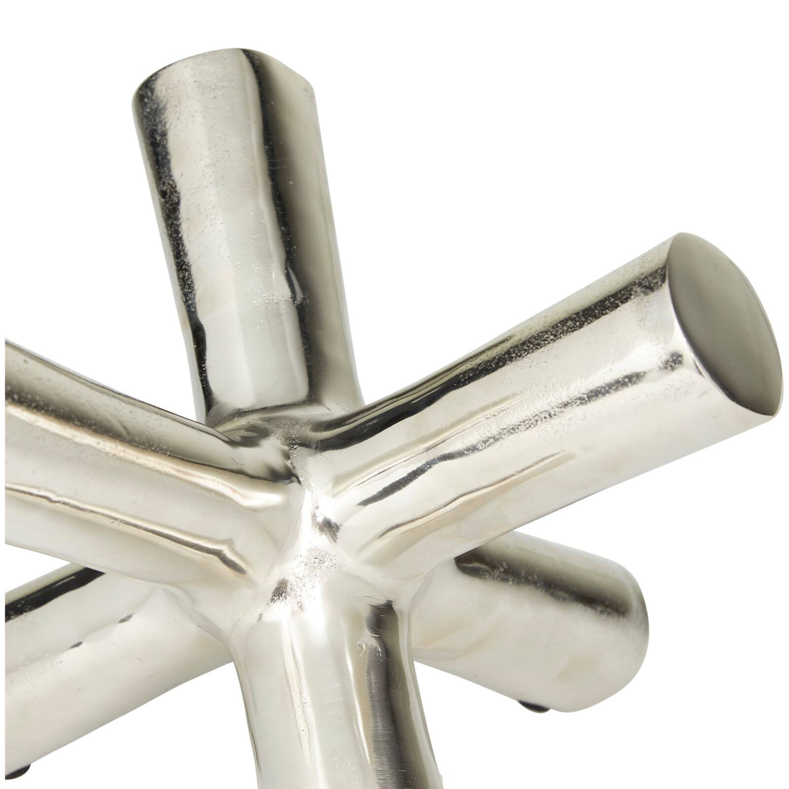 10.5" Silver Aluminum Jack Abstract Sculpture