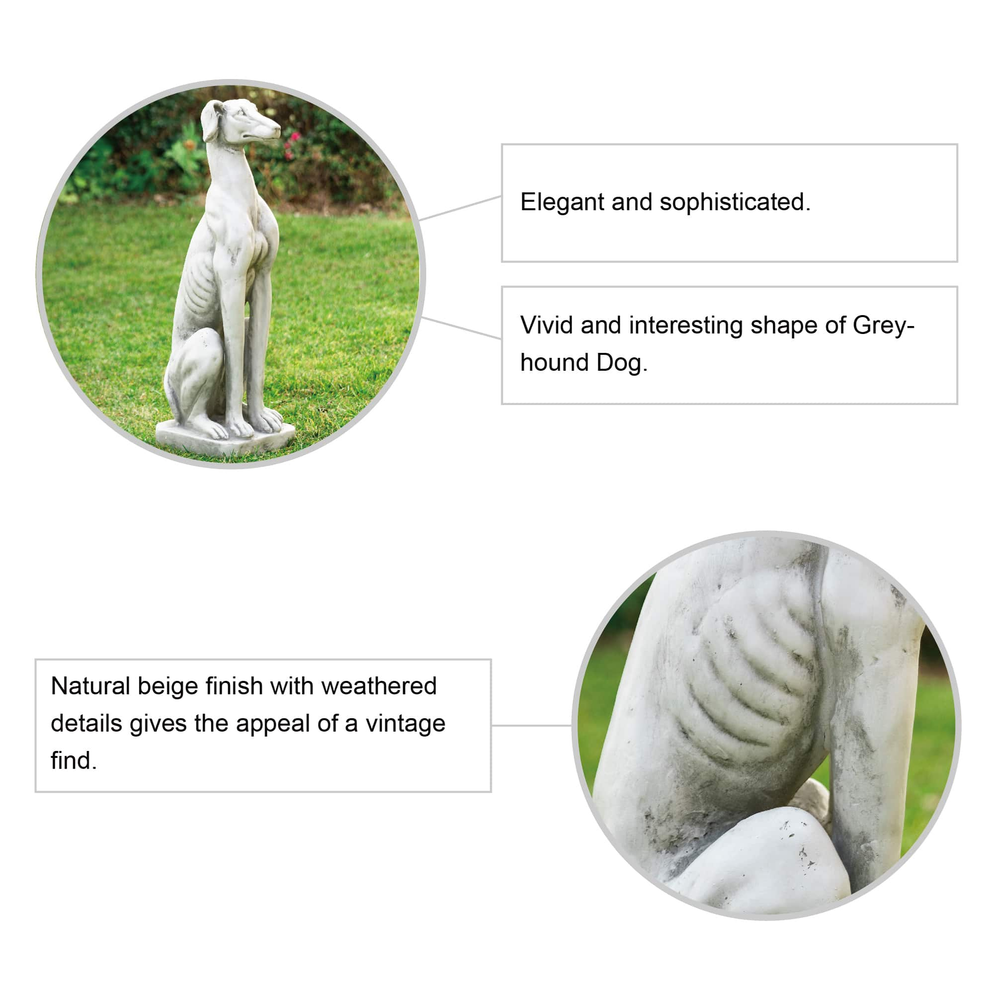 Glitzhome&#xAE; 32&#x22; Sitting Dog Garden Statue