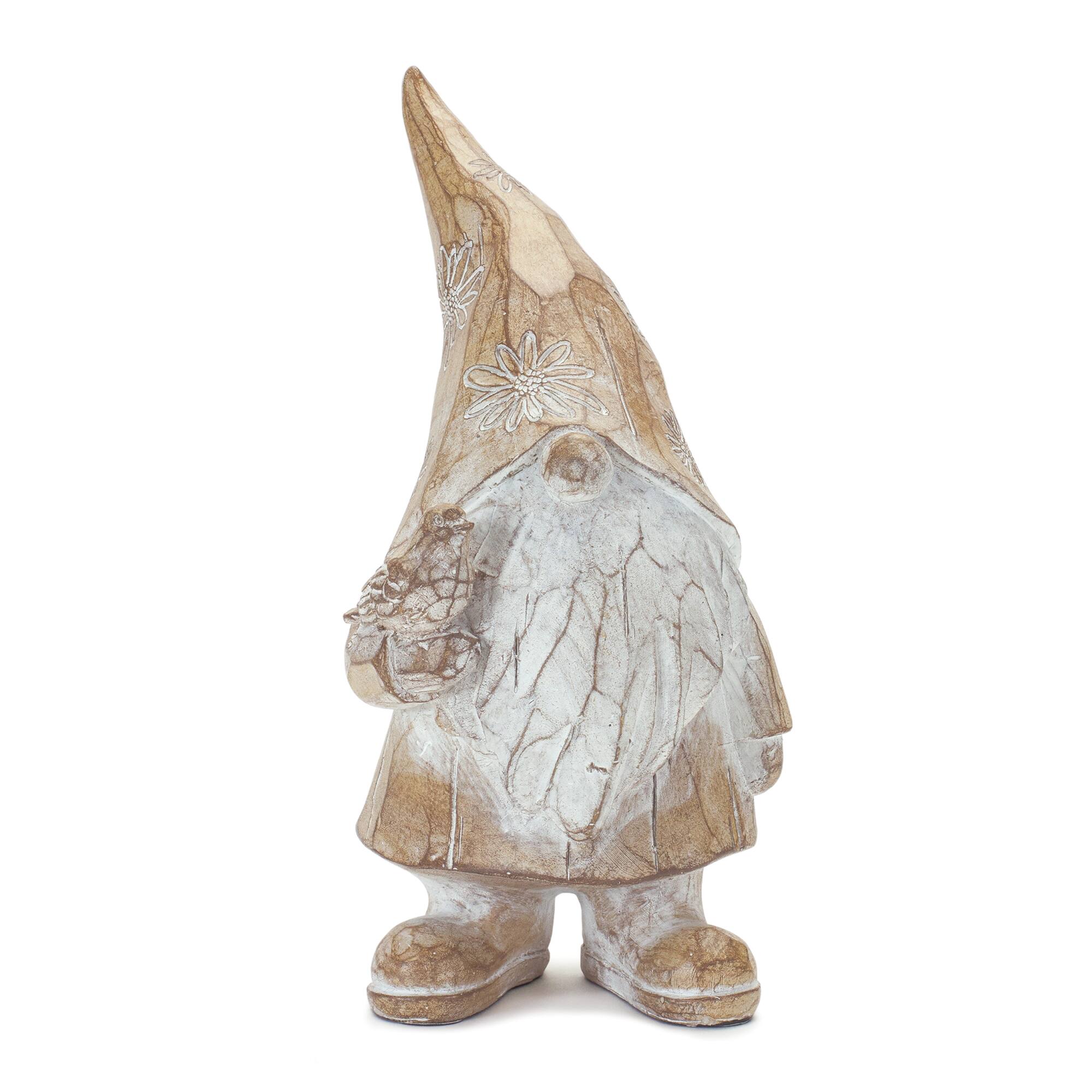 8" Carved Spring Gnome Figurine Set