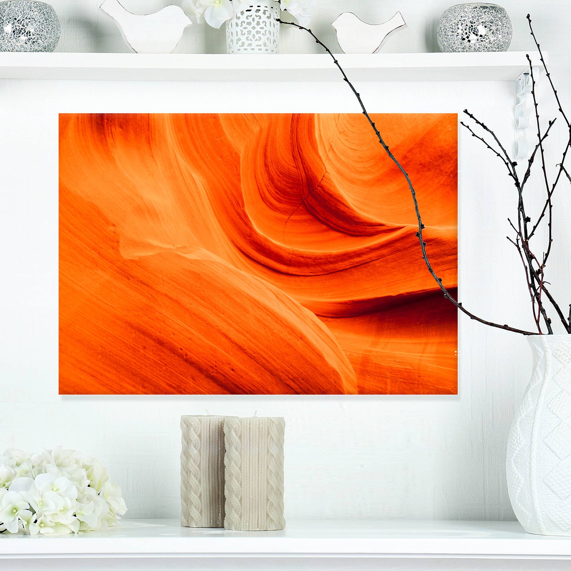 Designart - Orange Upper Antelope Canyon - Landscape Photography Canvas Print