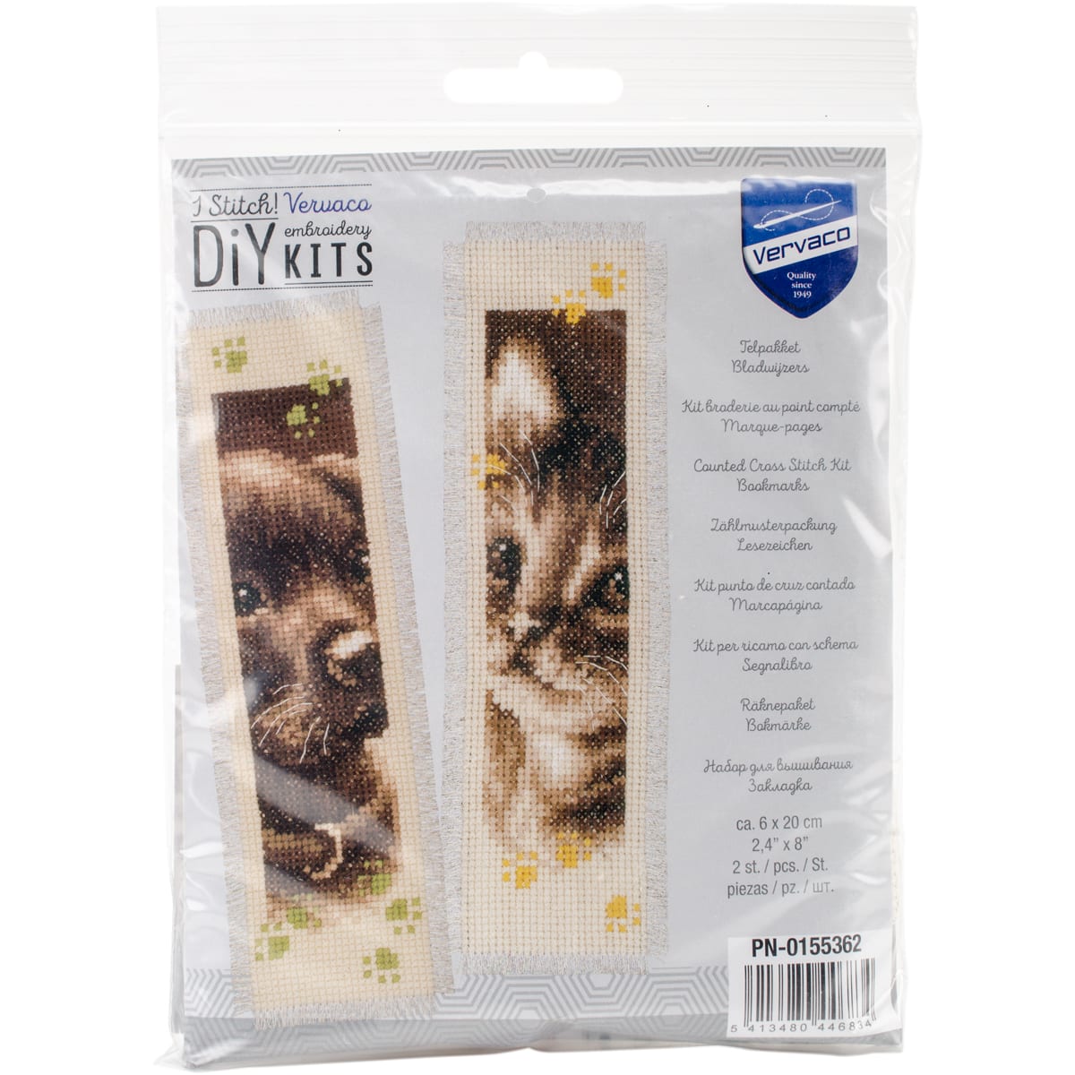 Vervaco Puppy & Kitten Counted Cross Stitch Bookmark Kit | Michaels