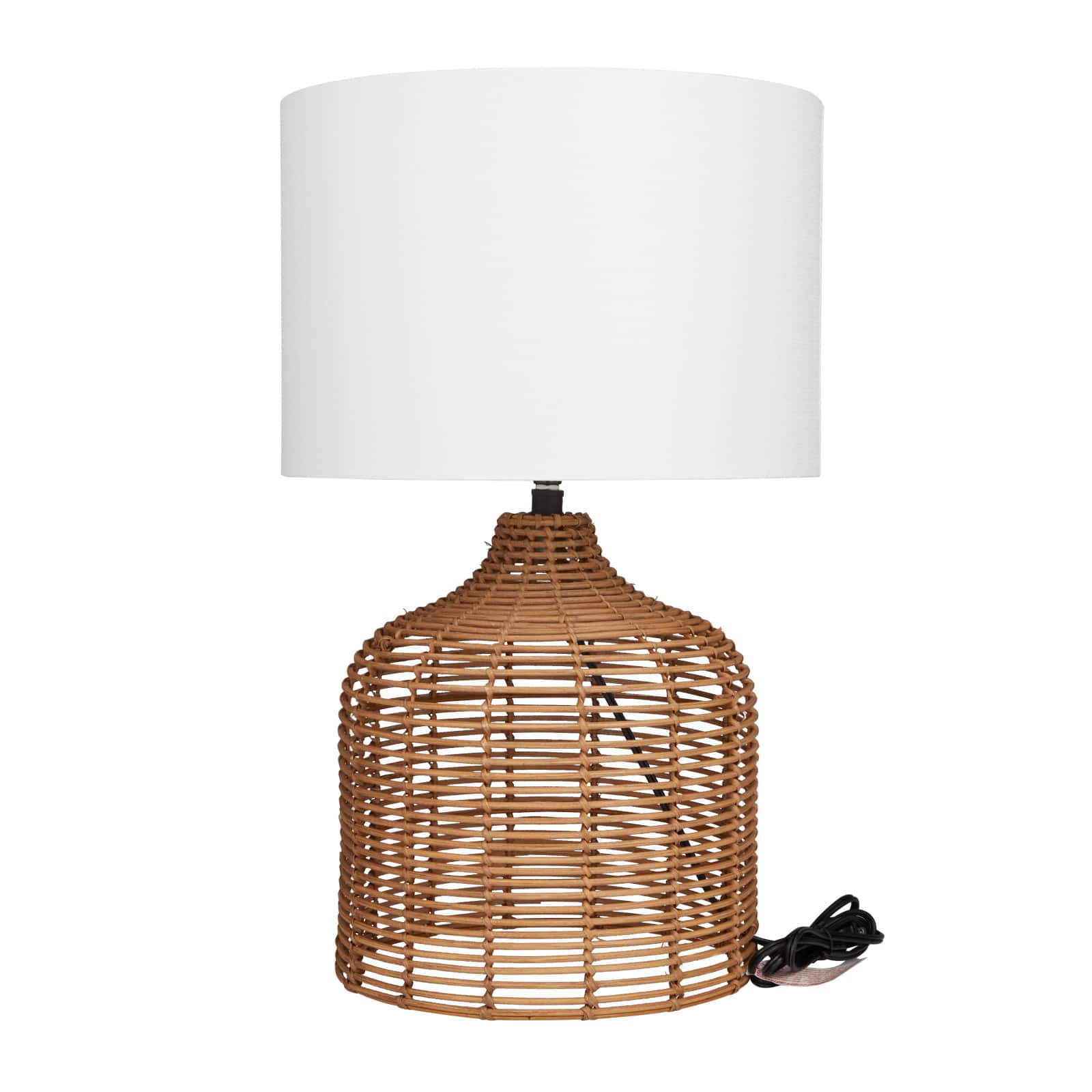 Brown Polyester Natural Table Lamp, 25" x 15" x 15"