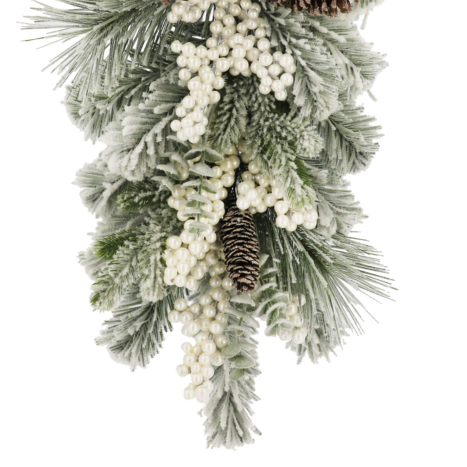 24&#x22; Snowy Pine &#x26; White Berry Teardrop by Ashland&#xAE;