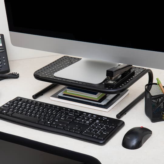 Mind Reader Black Metal Monitor Riser Stand Set | Michaels